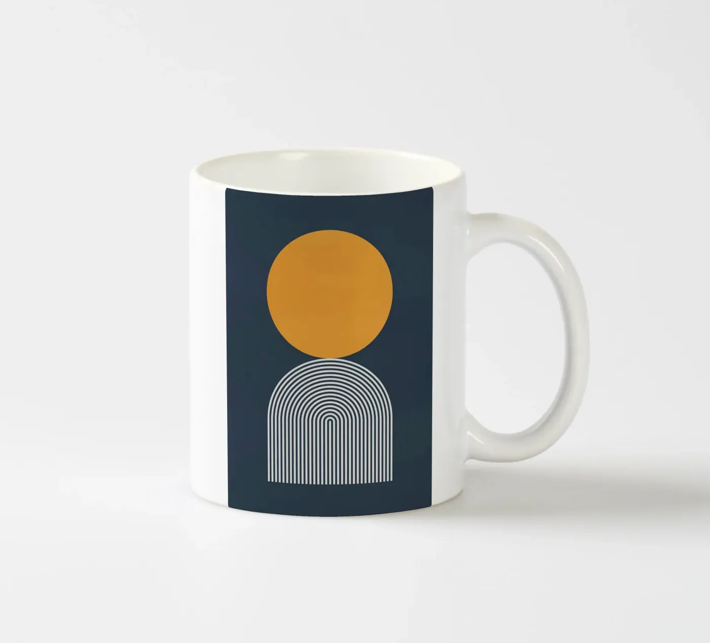 circle abstract shape ceramic mug by Ron Bale