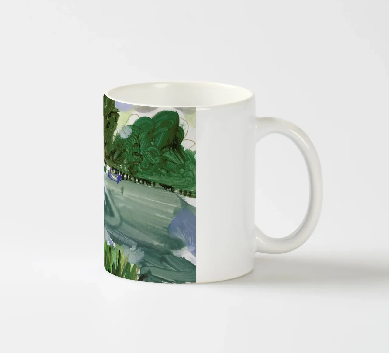 River Thames On A Windy Day tazza in ceramica da Sonia Brittain