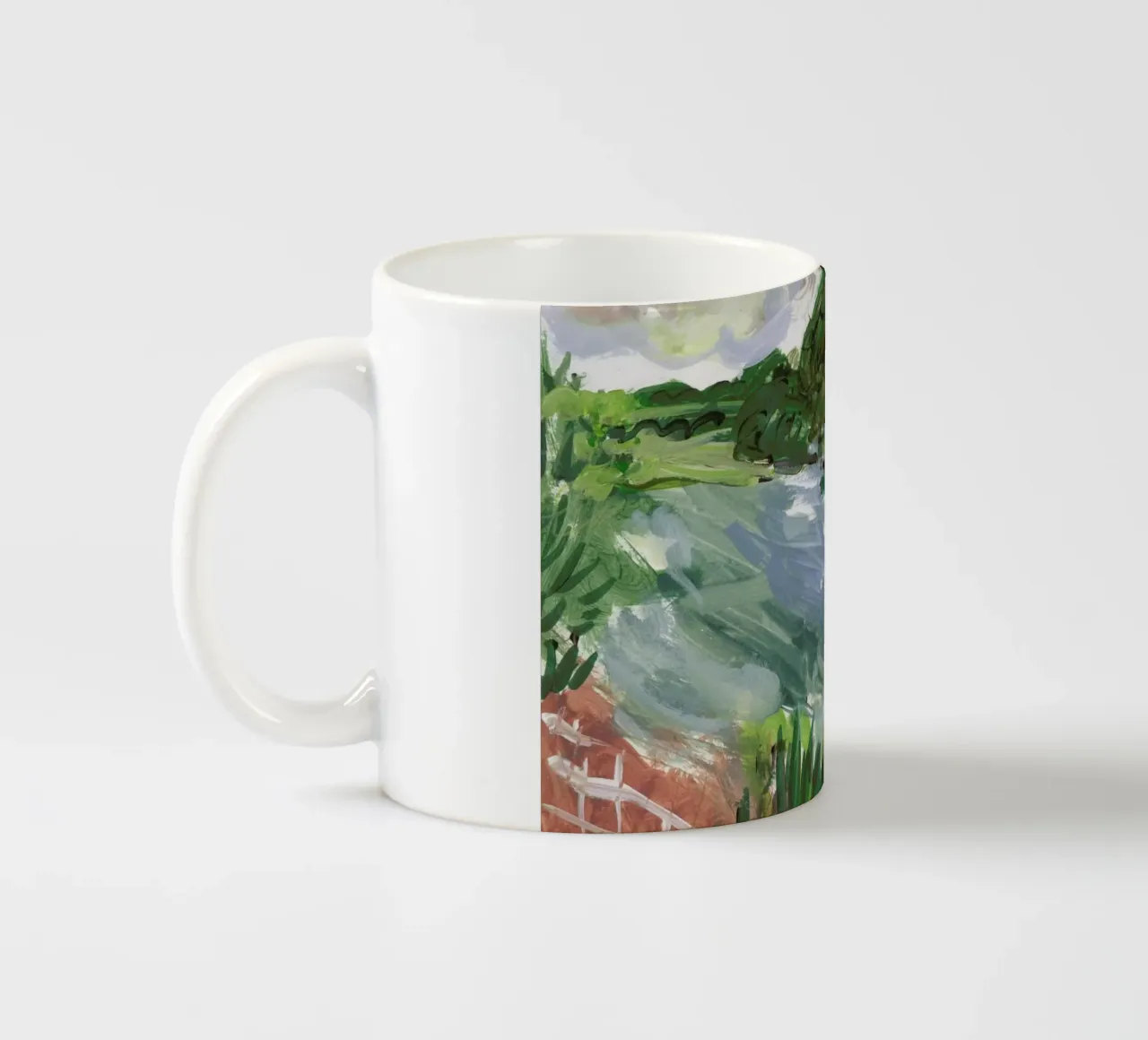 River Thames On A Windy Day tazza in ceramica da Sonia Brittain
