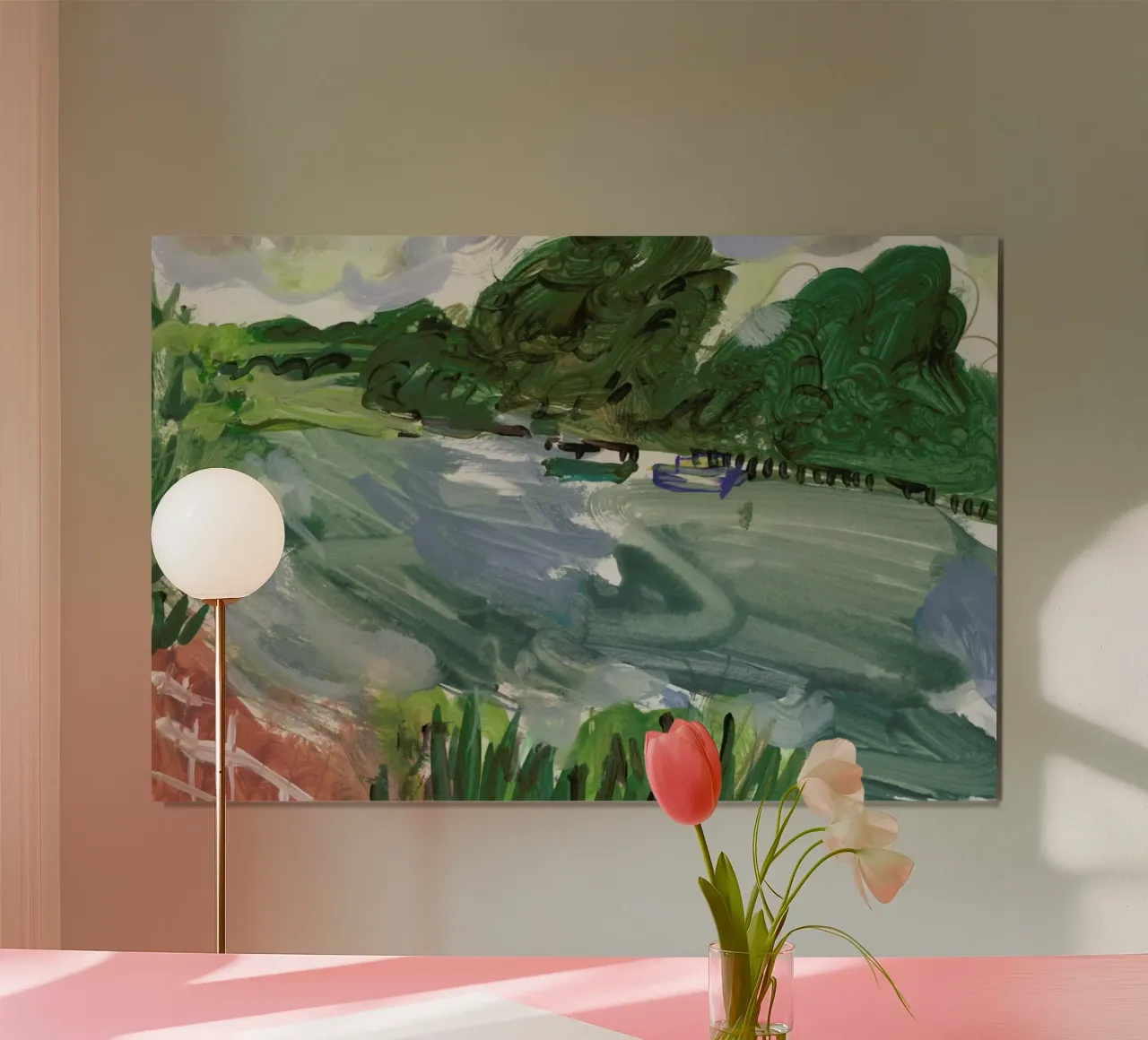 River Thames On A Windy Day poster con telaio in alluminio da Sonia Brittain