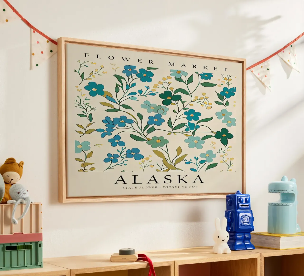 Fiore di Stato dell'Alaska tela con Cornice a cassetta da harris shop