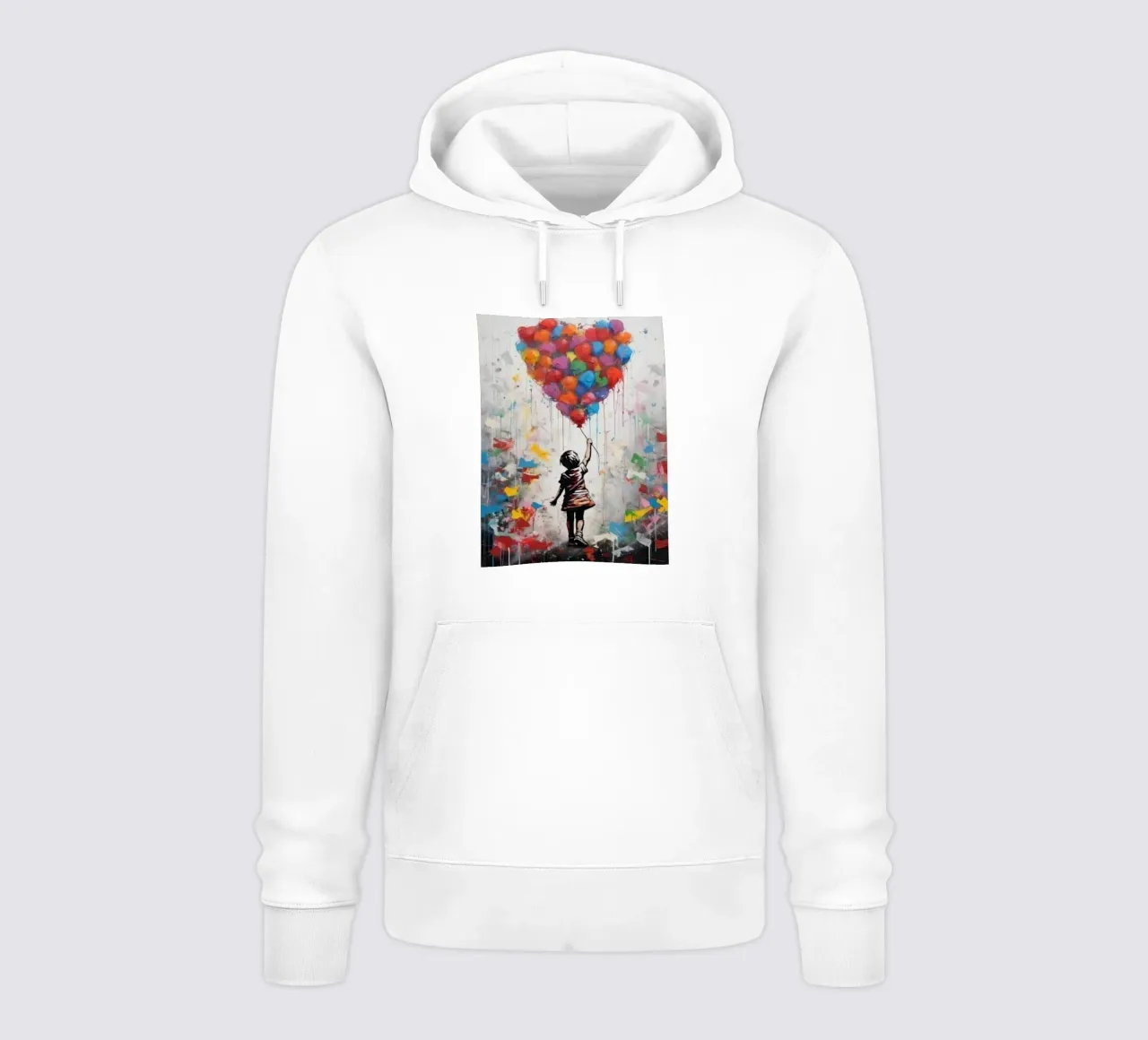 Ragazza con pallone arcobaleno felpa con cappuccio da Martin studio