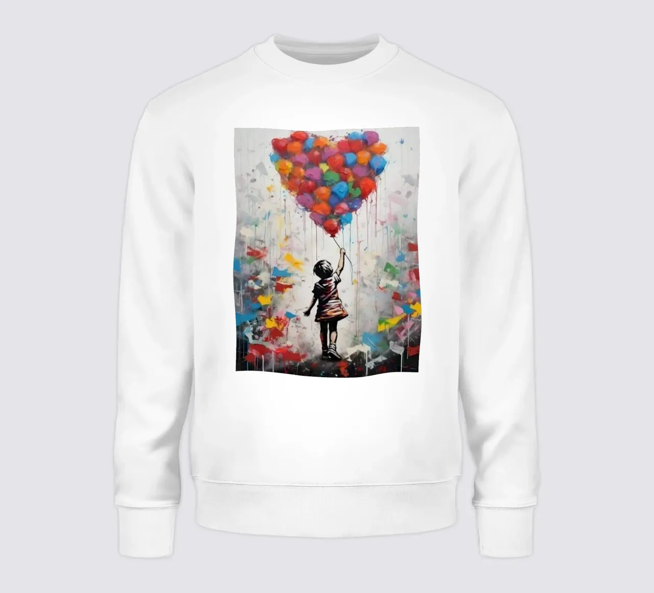 Ragazza con pallone arcobaleno felpa da Martin studio
