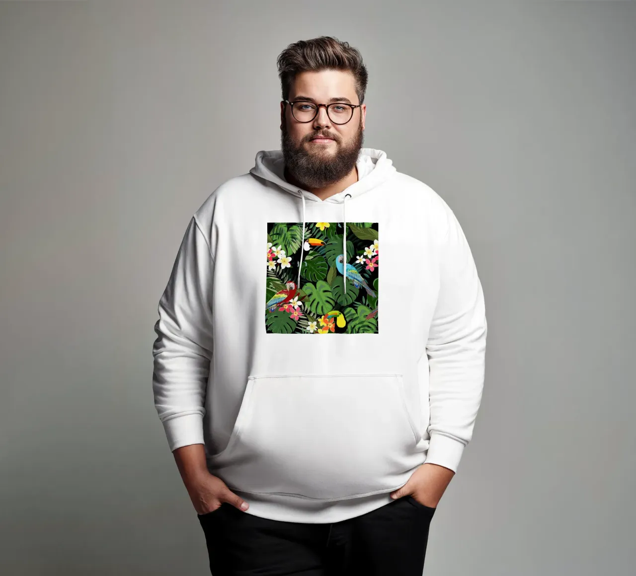 Uccelli della foresta tropicale felpa con cappuccio da gulsengunel