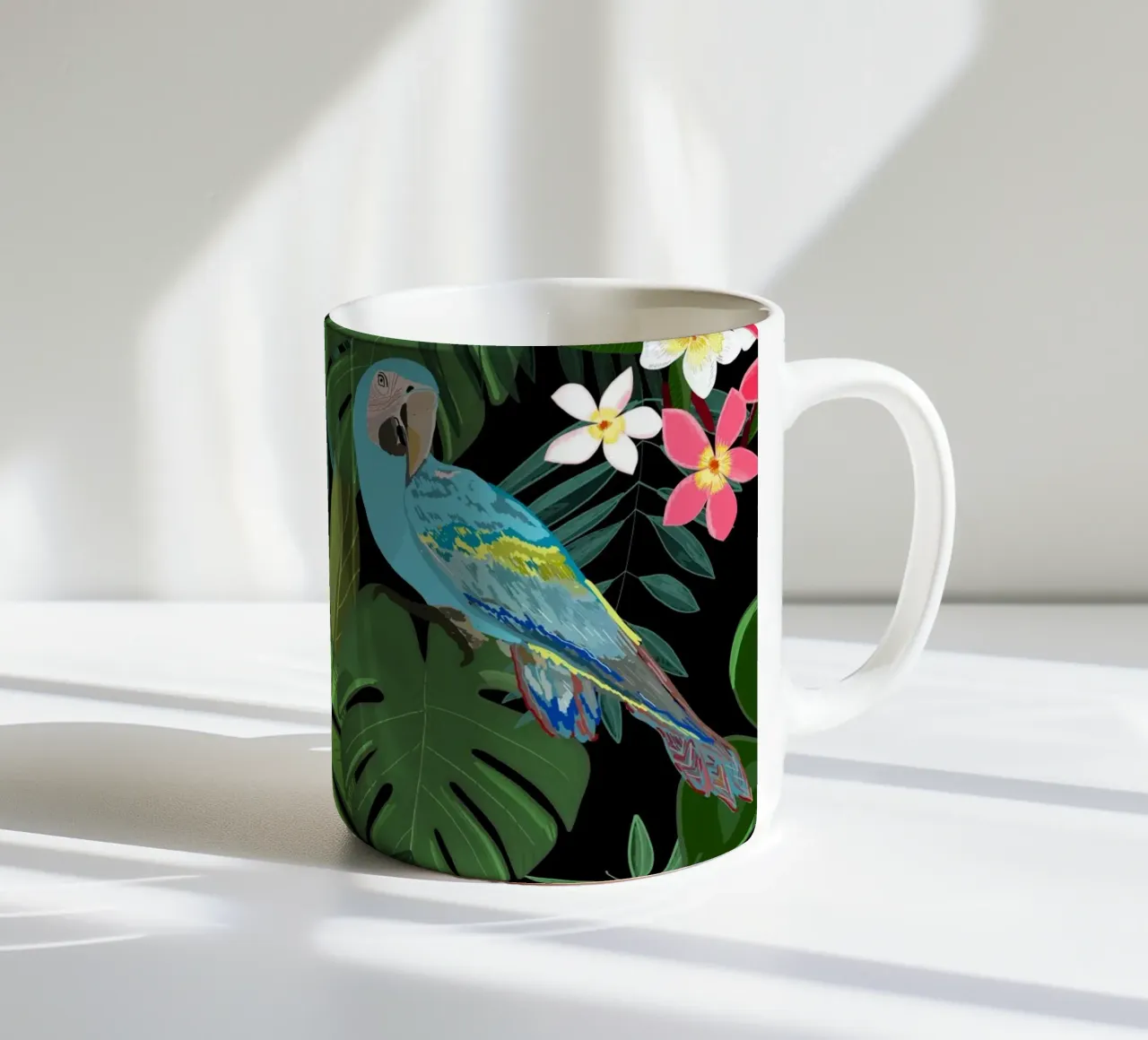 Uccelli della foresta tropicale tazza in ceramica da gulsengunel