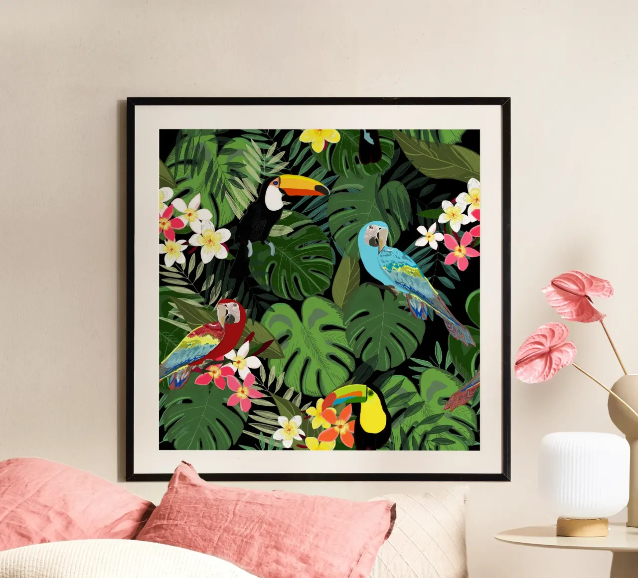 Uccelli della foresta tropicale poster da gulsengunel
