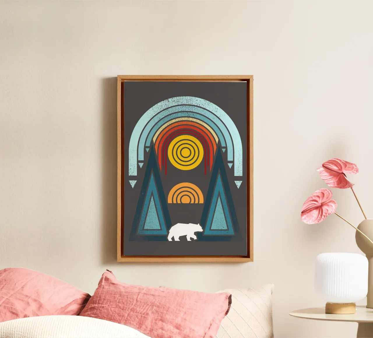 orso montagne forme geometriche tela da Ron Bale