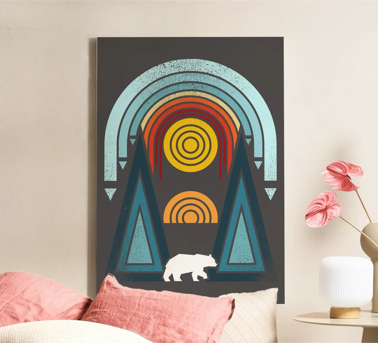 orso montagne forme geometriche tela da Ron Bale