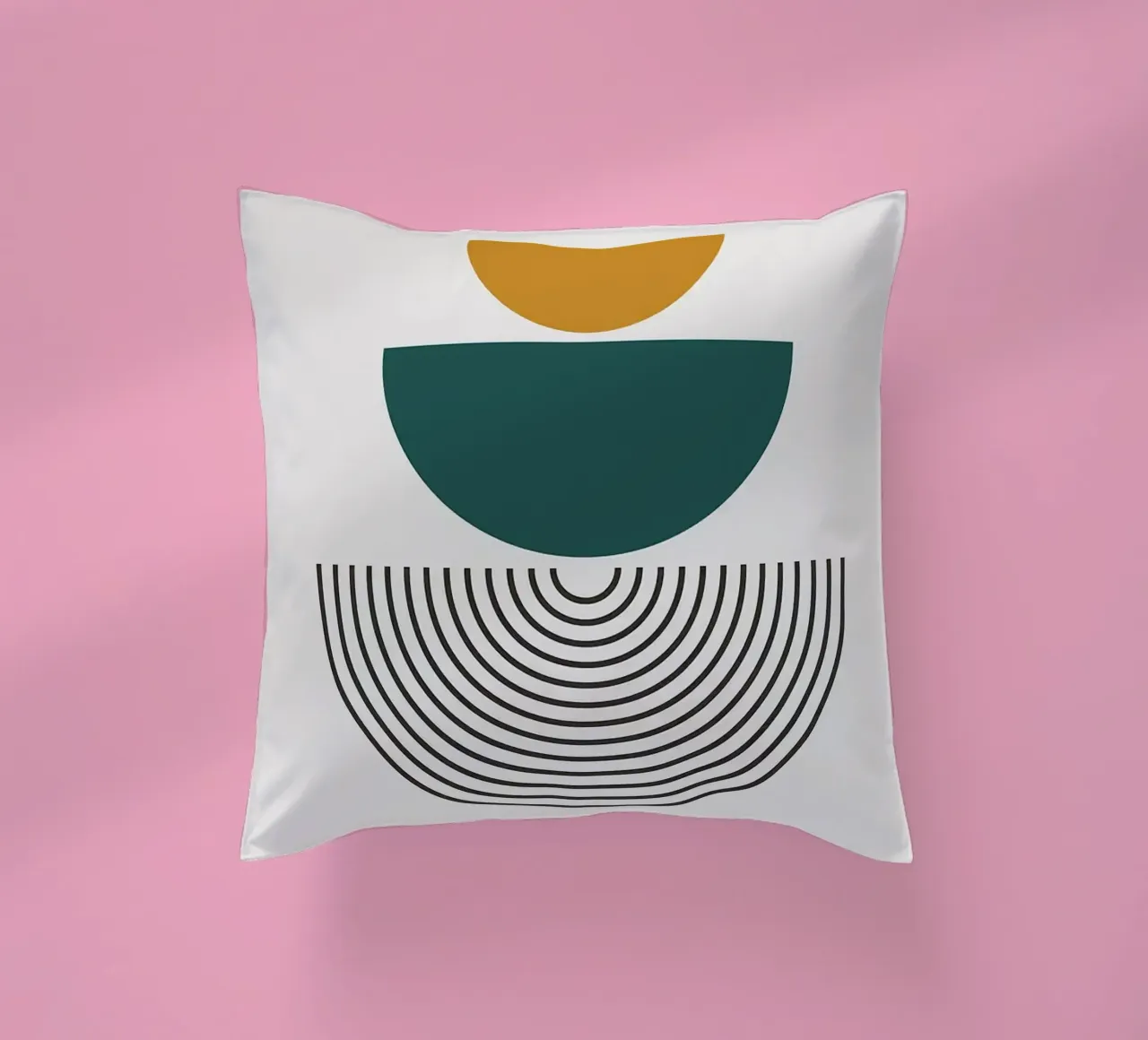 semi-circle circles lines decorative cushion by Ron Bale