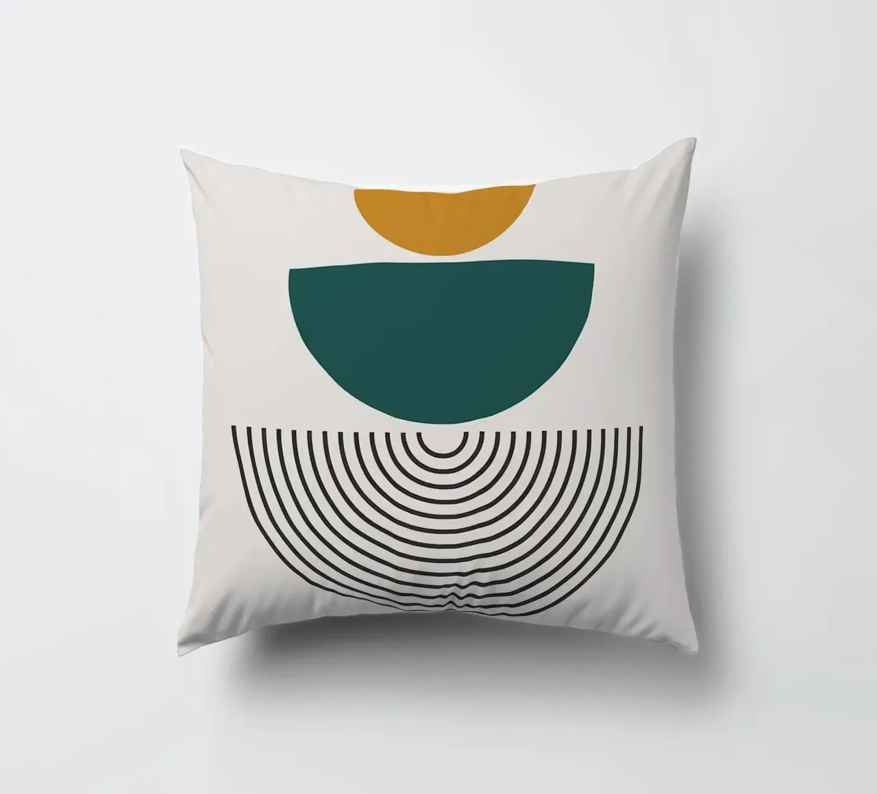 semi-circle circles lines decorative cushion by Ron Bale