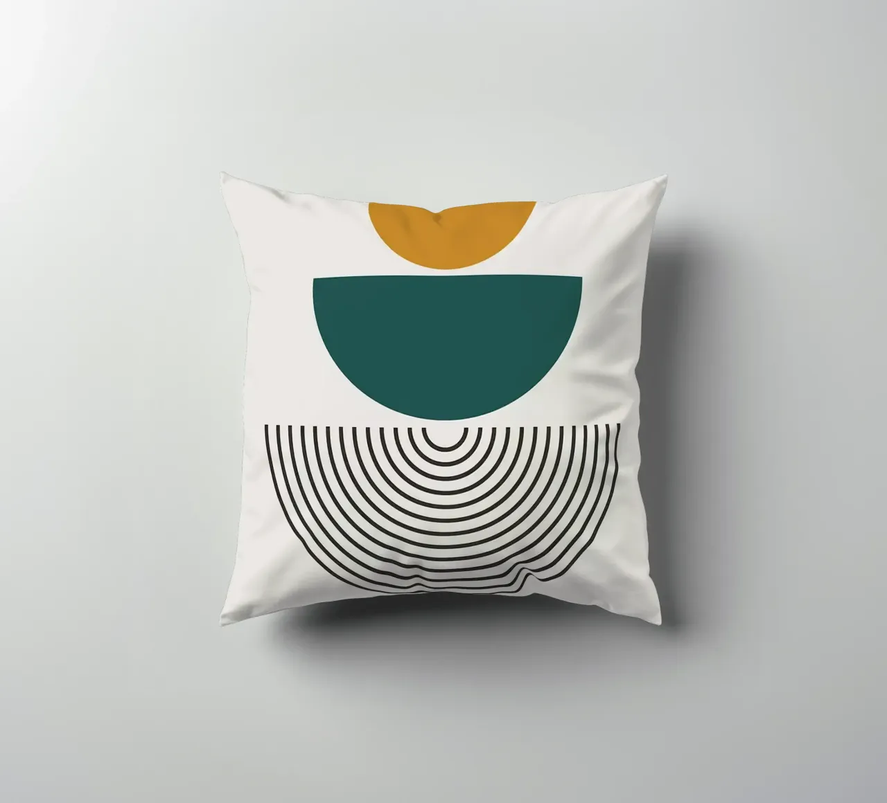 semi-circle circles lines decorative cushion by Ron Bale