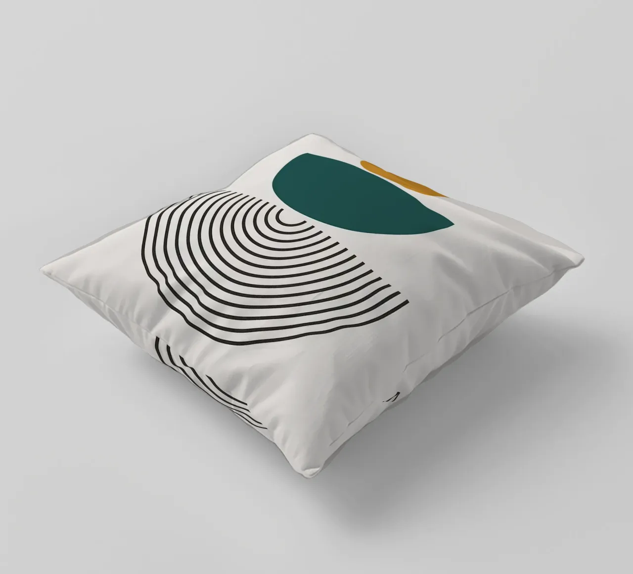 semi-circle circles lines decorative cushion by Ron Bale