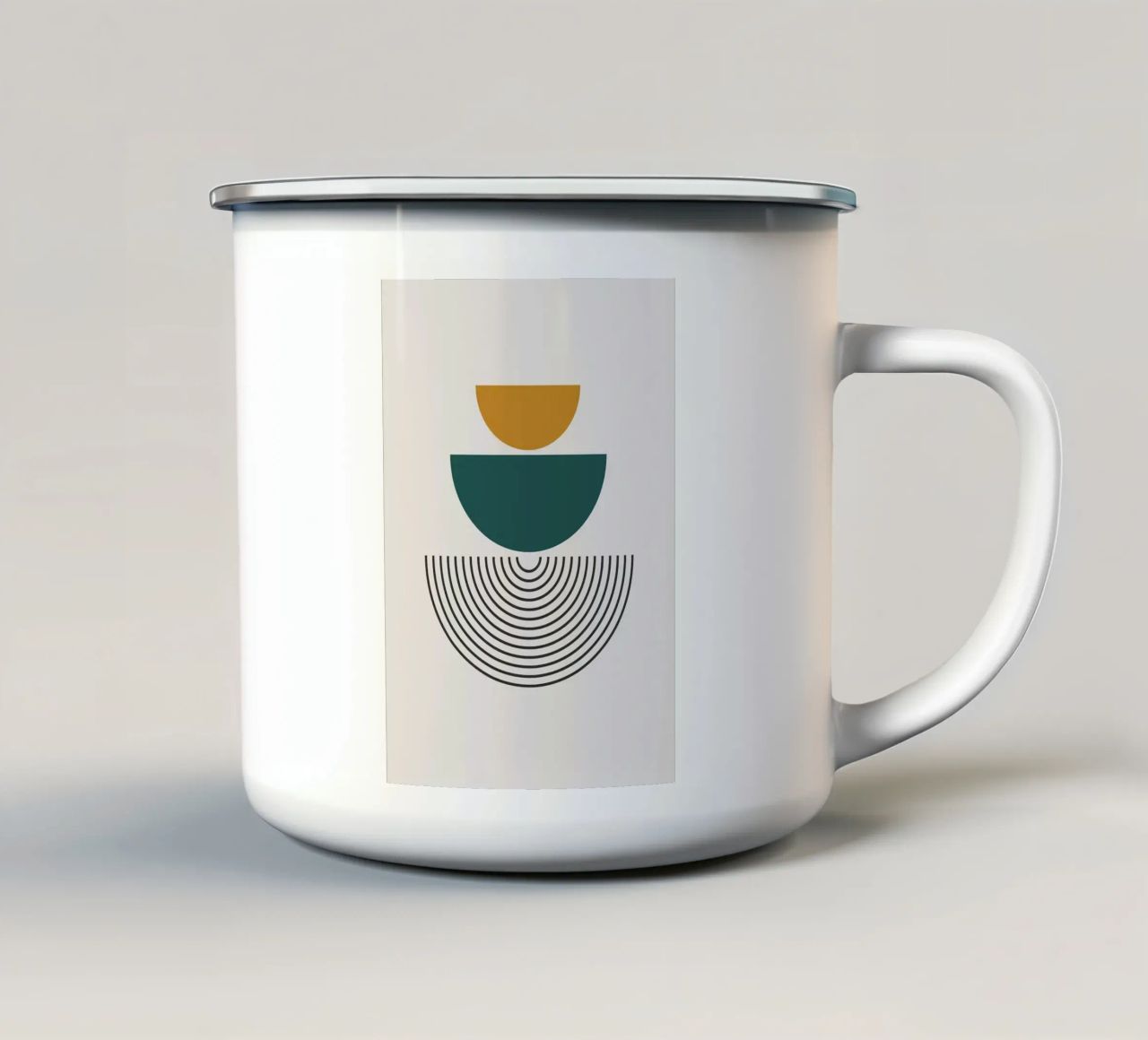 semicerchio cerchi linee tazza in smalto da Ron Bale
