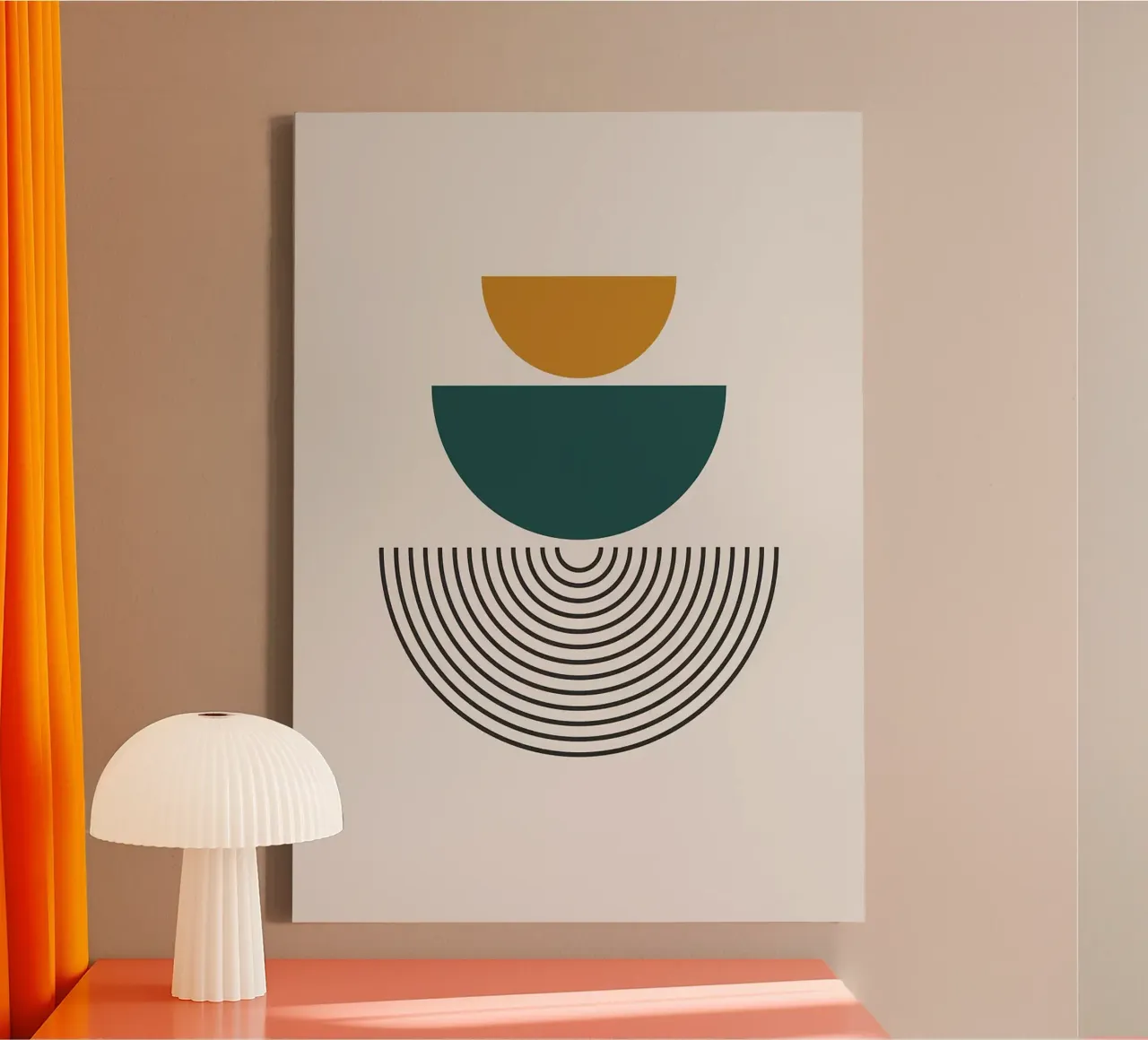 semi-circle circles lines canvas by Ron Bale