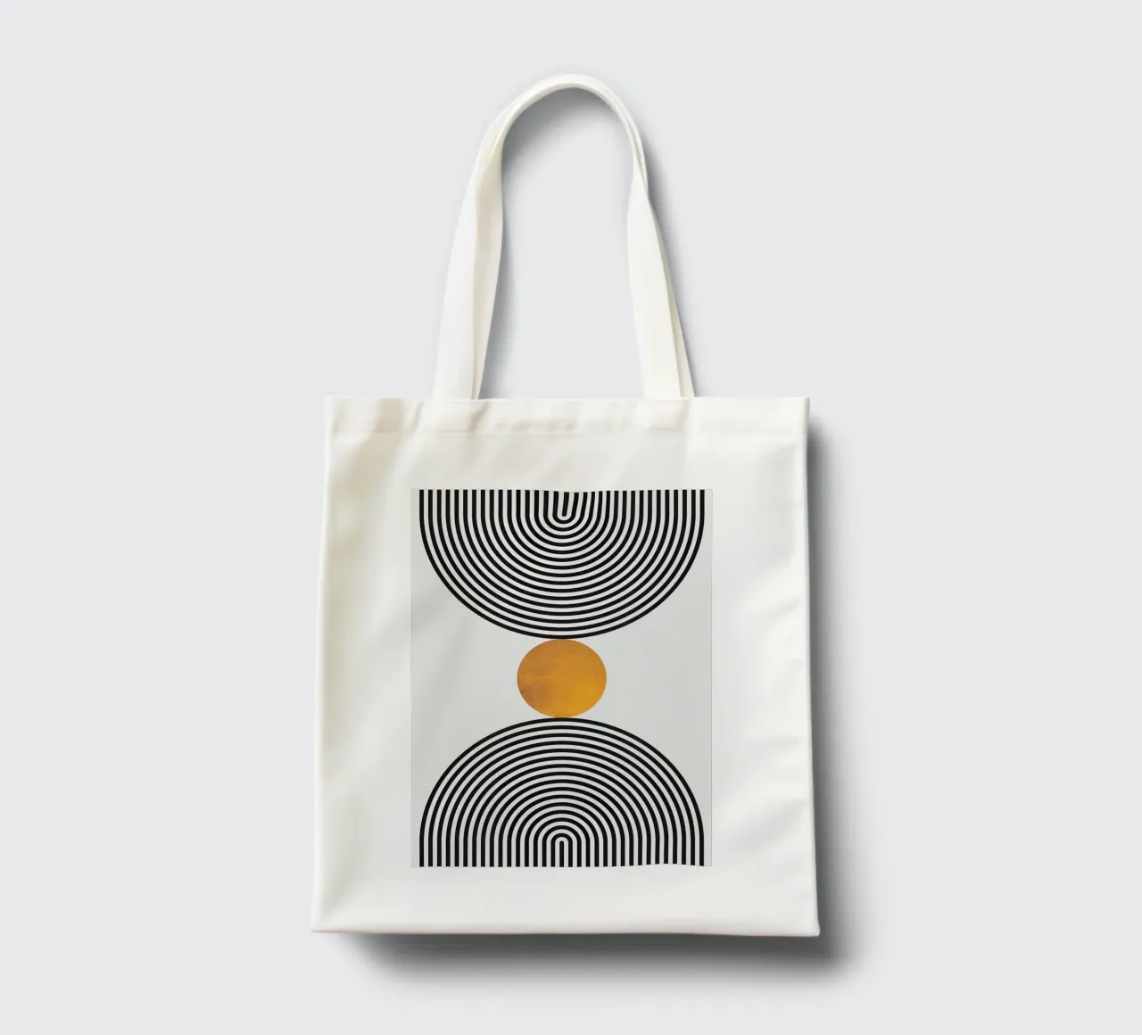 cerchi concentrici forme geometriche borsa in juta da Ron Bale