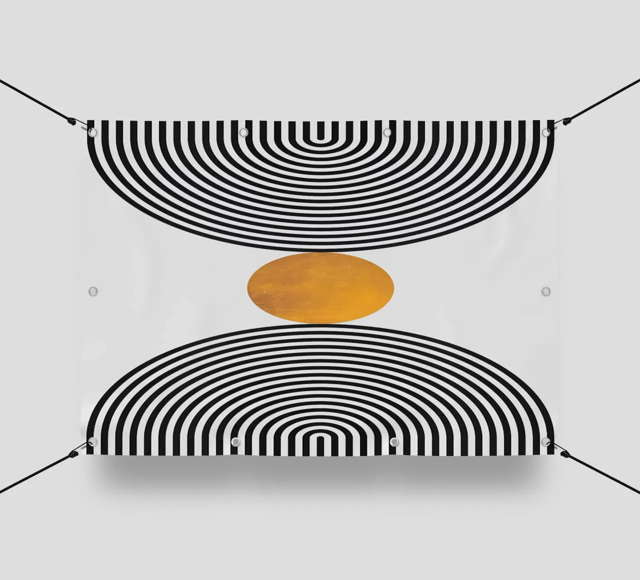 círculos concéntricos formas geométricas lonas publicitarias de Ron Bale