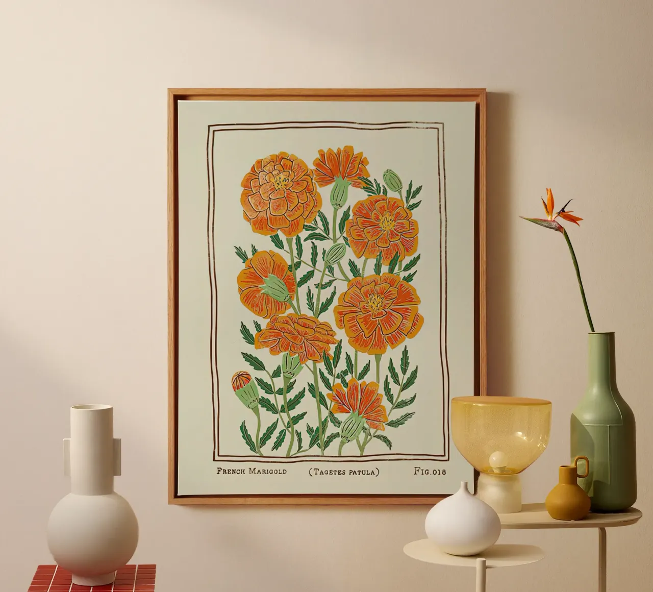 Calendula francese tela con Cornice a cassetta da harris shop