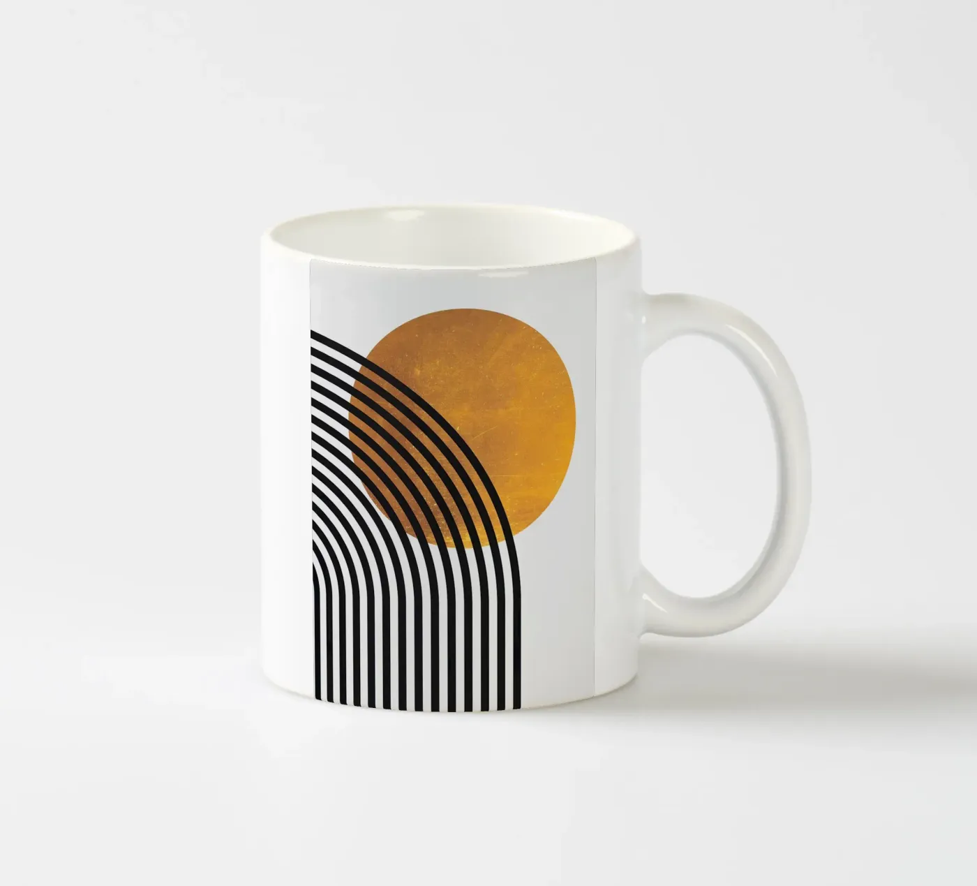 circle line-pattern ceramic mug by Ron Bale