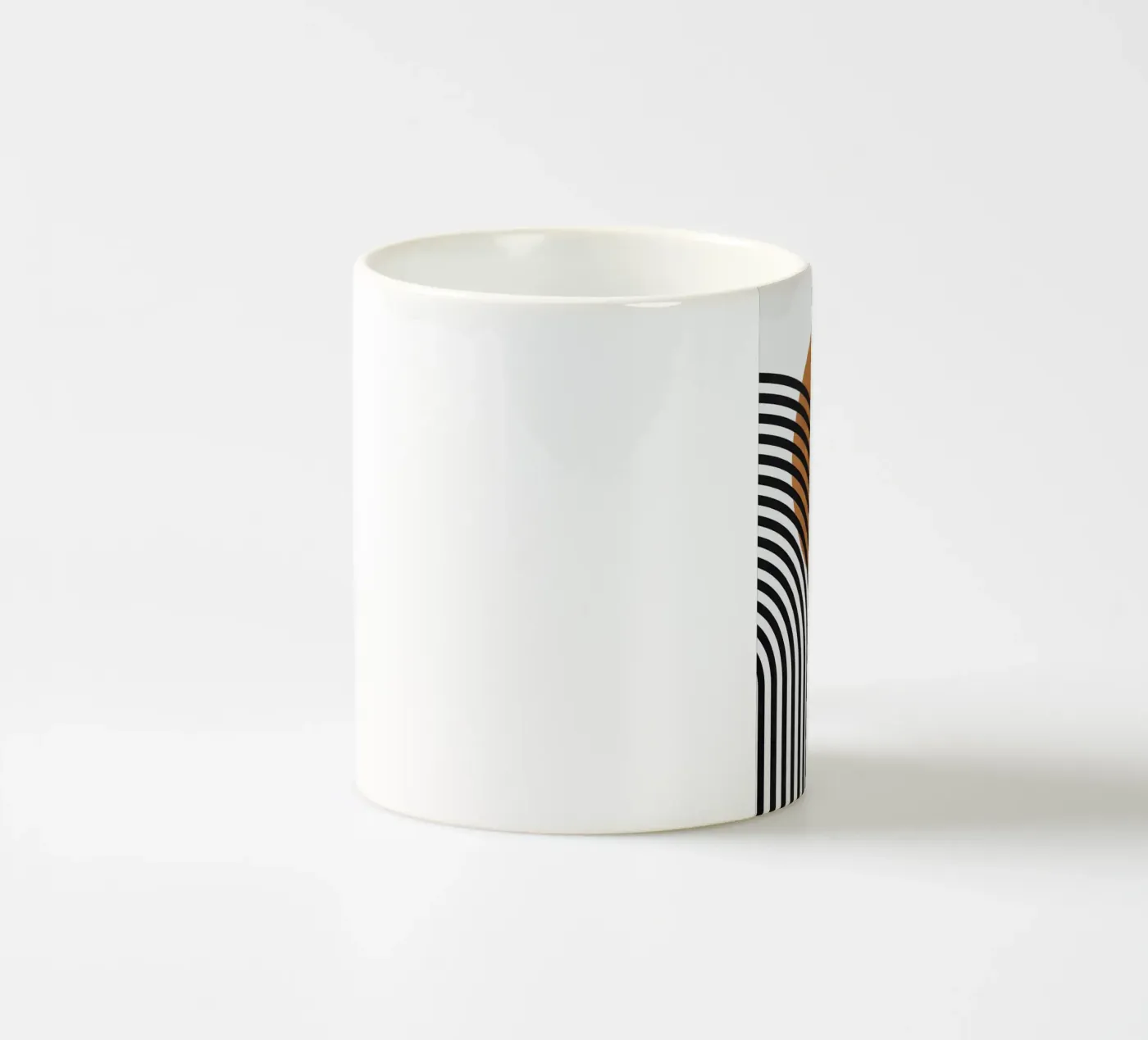 circle line-pattern ceramic mug by Ron Bale