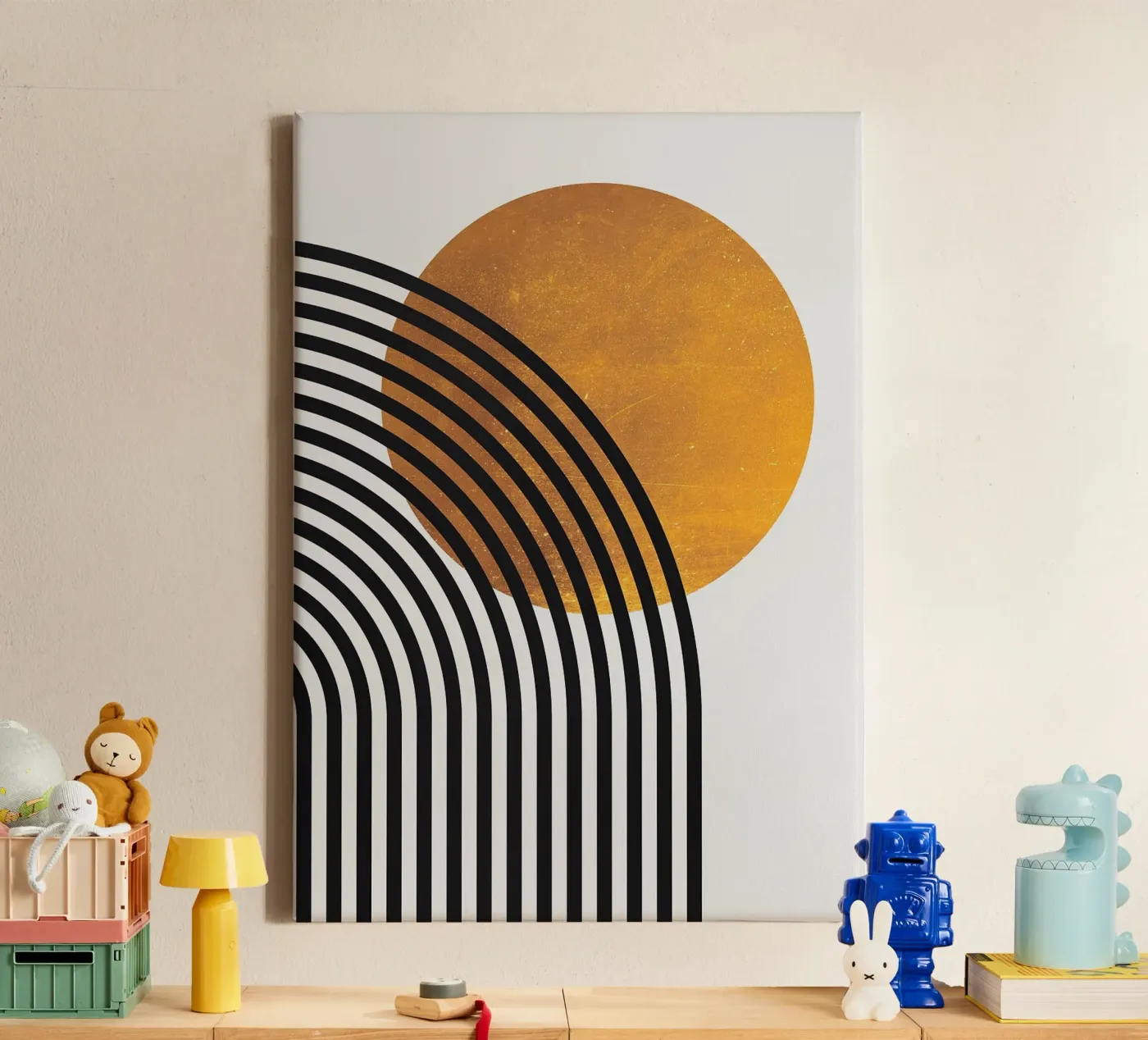 Kreis-Linien-Muster Leinwand von Ron Bale