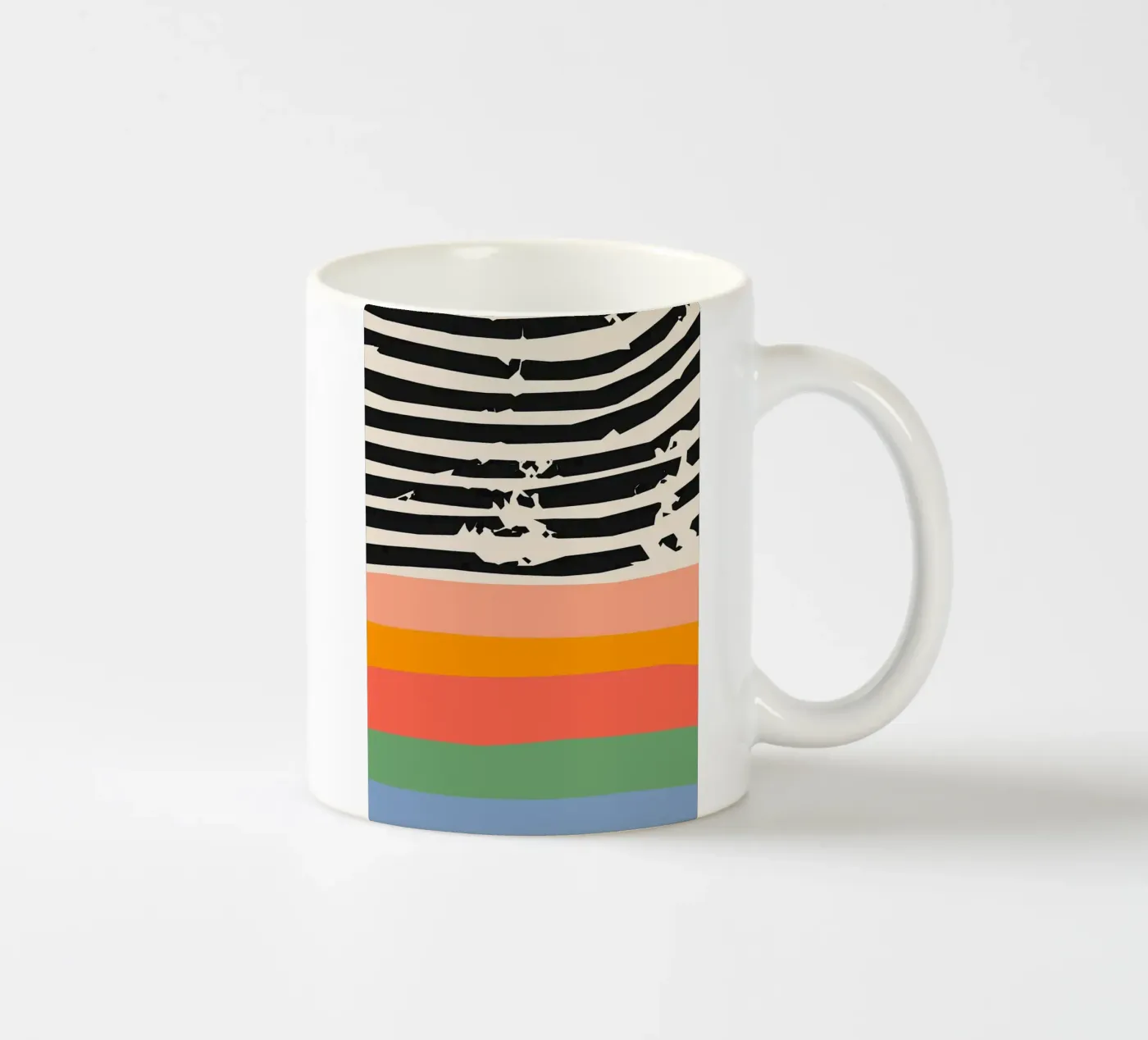 stripes lines pattern ceramic mug by Ron Bale
