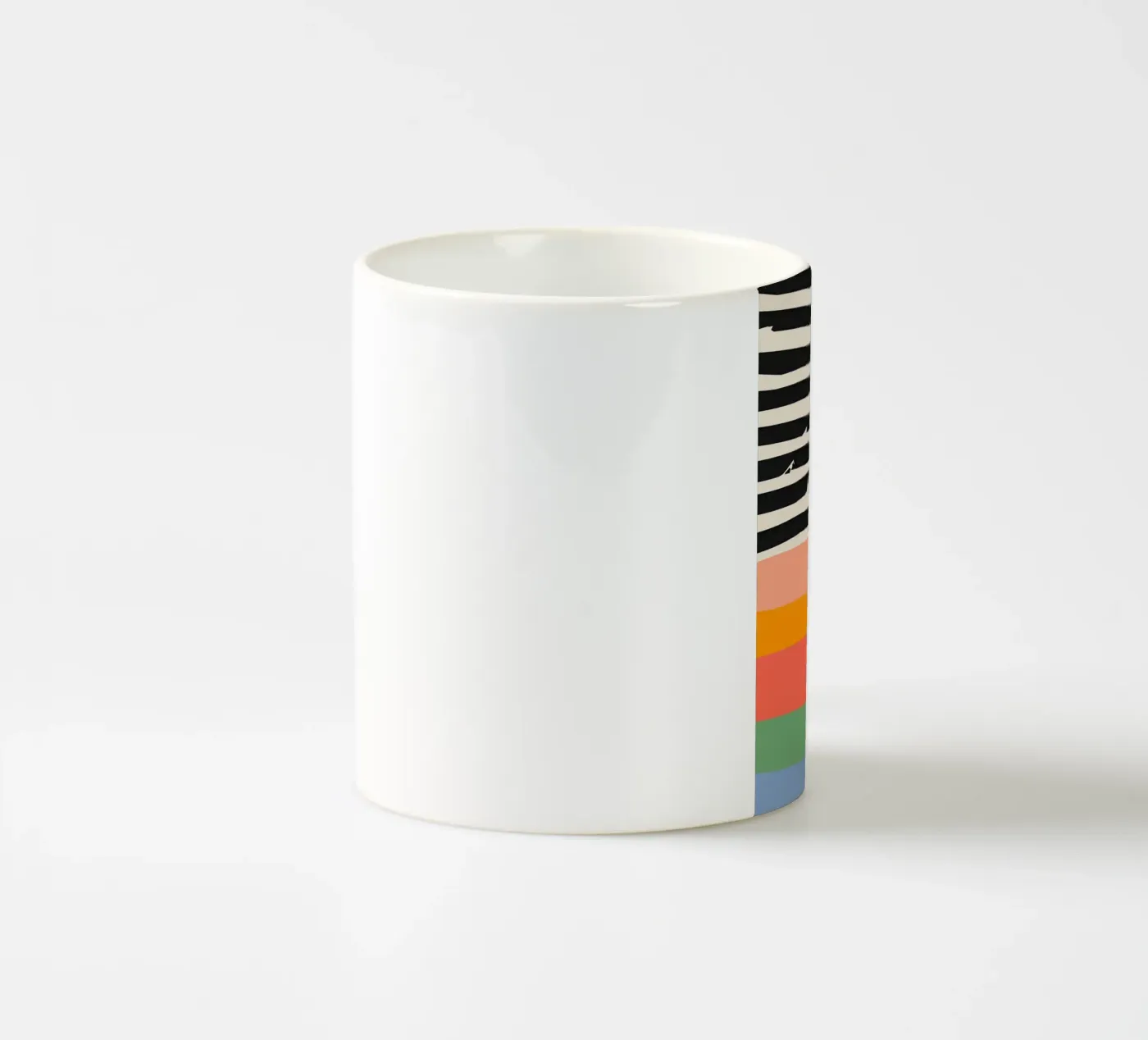 stripes lines pattern ceramic mug by Ron Bale
