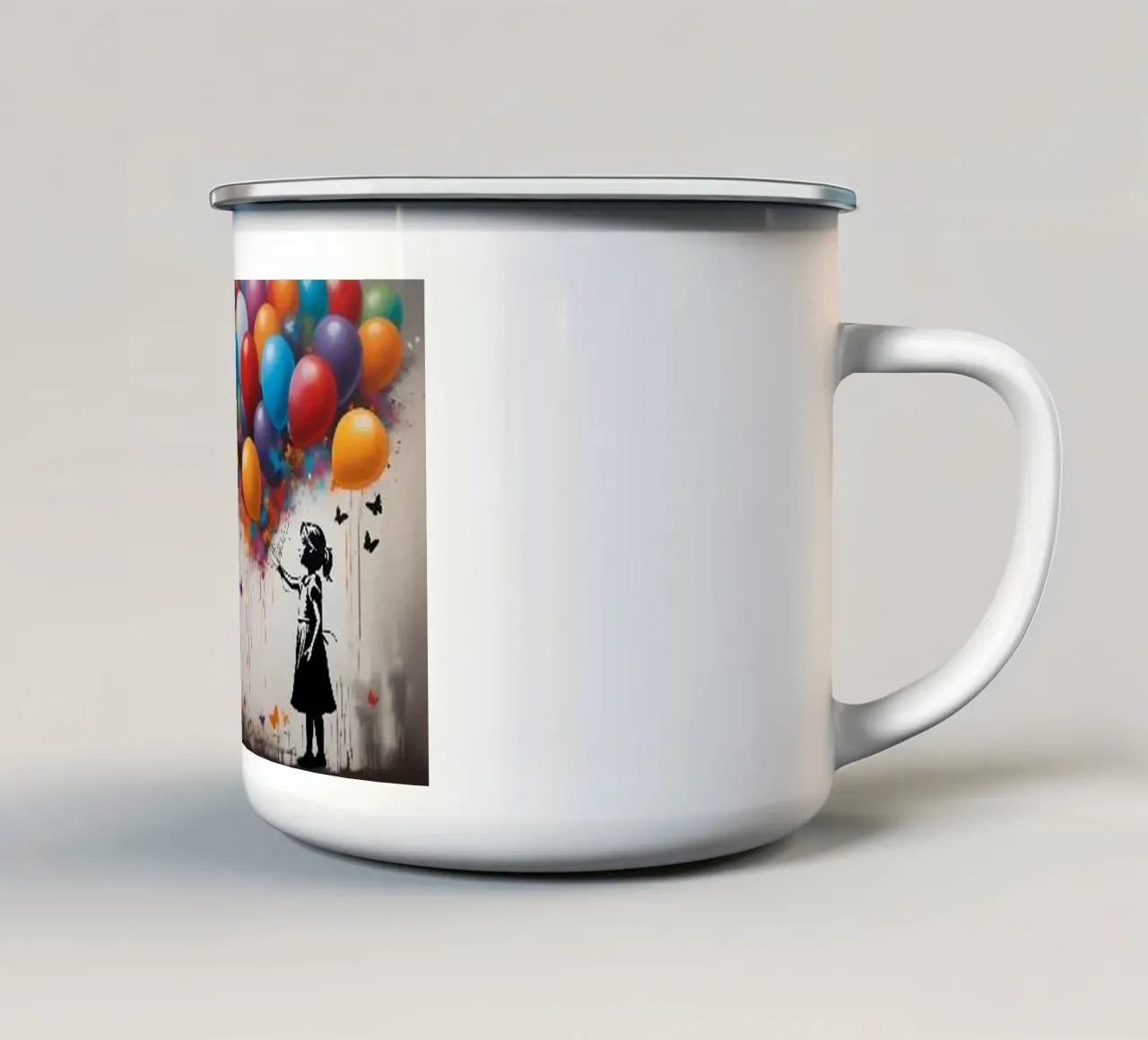 Voglio volare con Ballon tazza in smalto da Martin studio