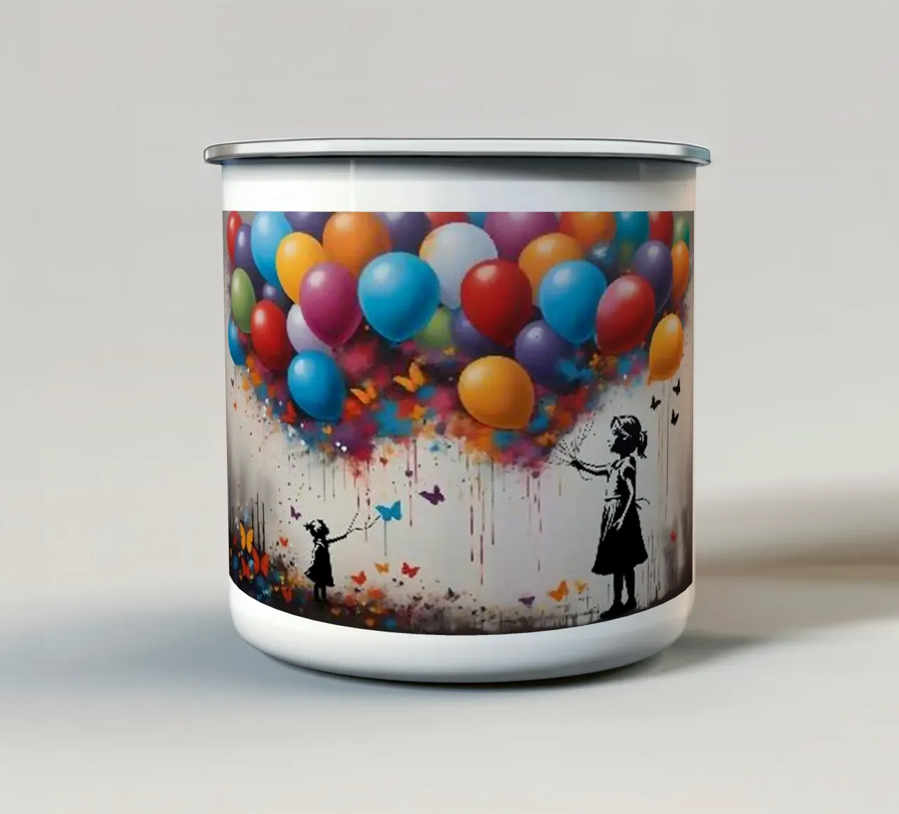Voglio volare con Ballon tazza in smalto da Martin studio