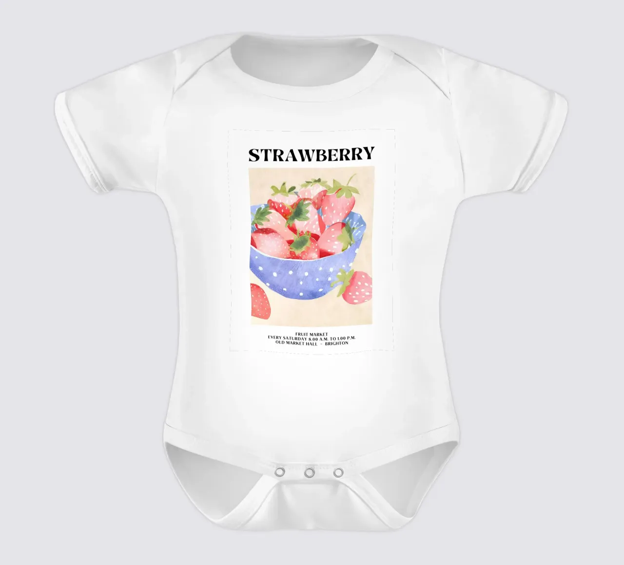 Mercato della frutta di Brighton - Fragola body neonato maniche corte da harris shop