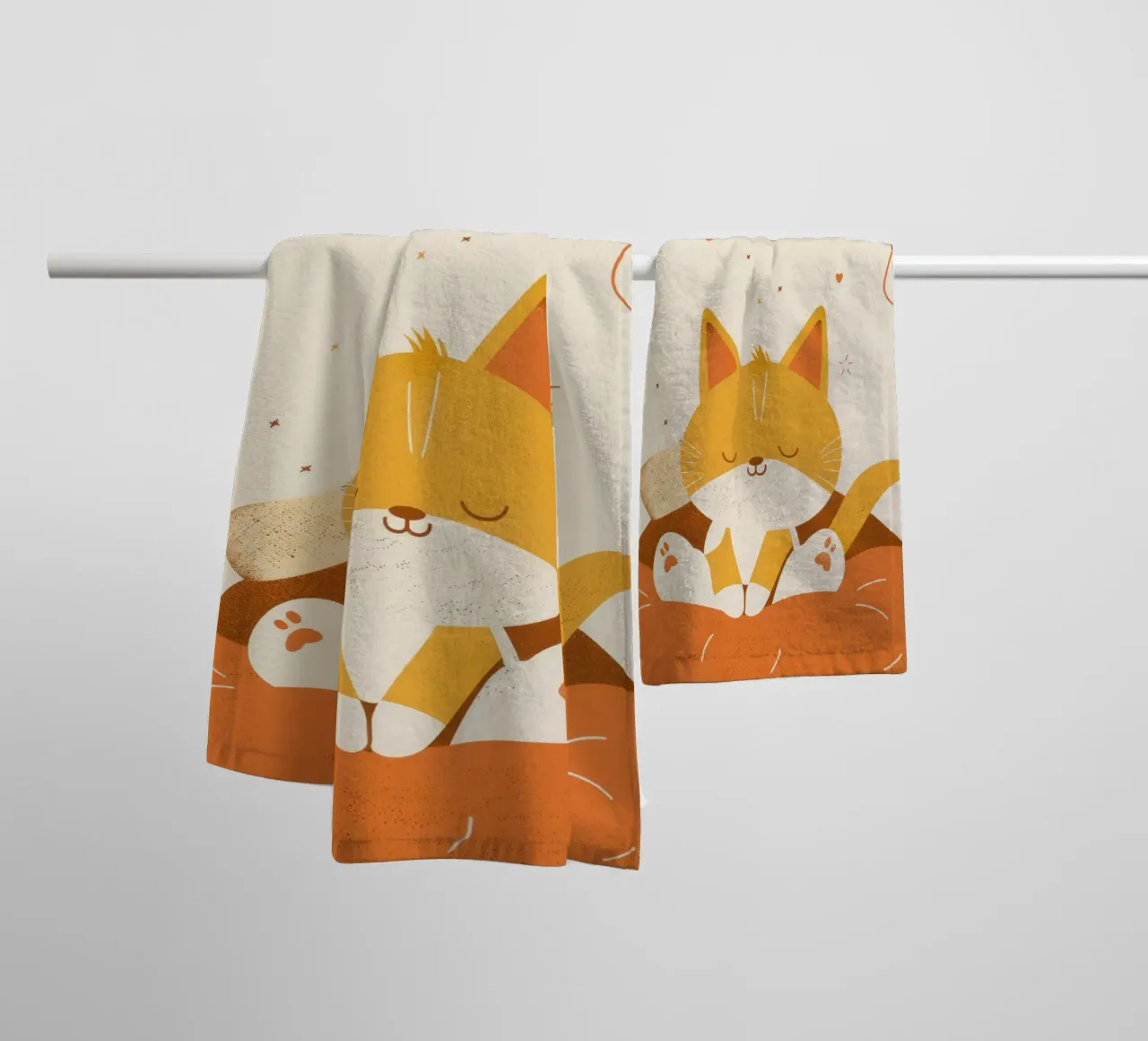Graceful Silence of Burmese Cat Bathed in the Warm Glow towel by DesignDoodle