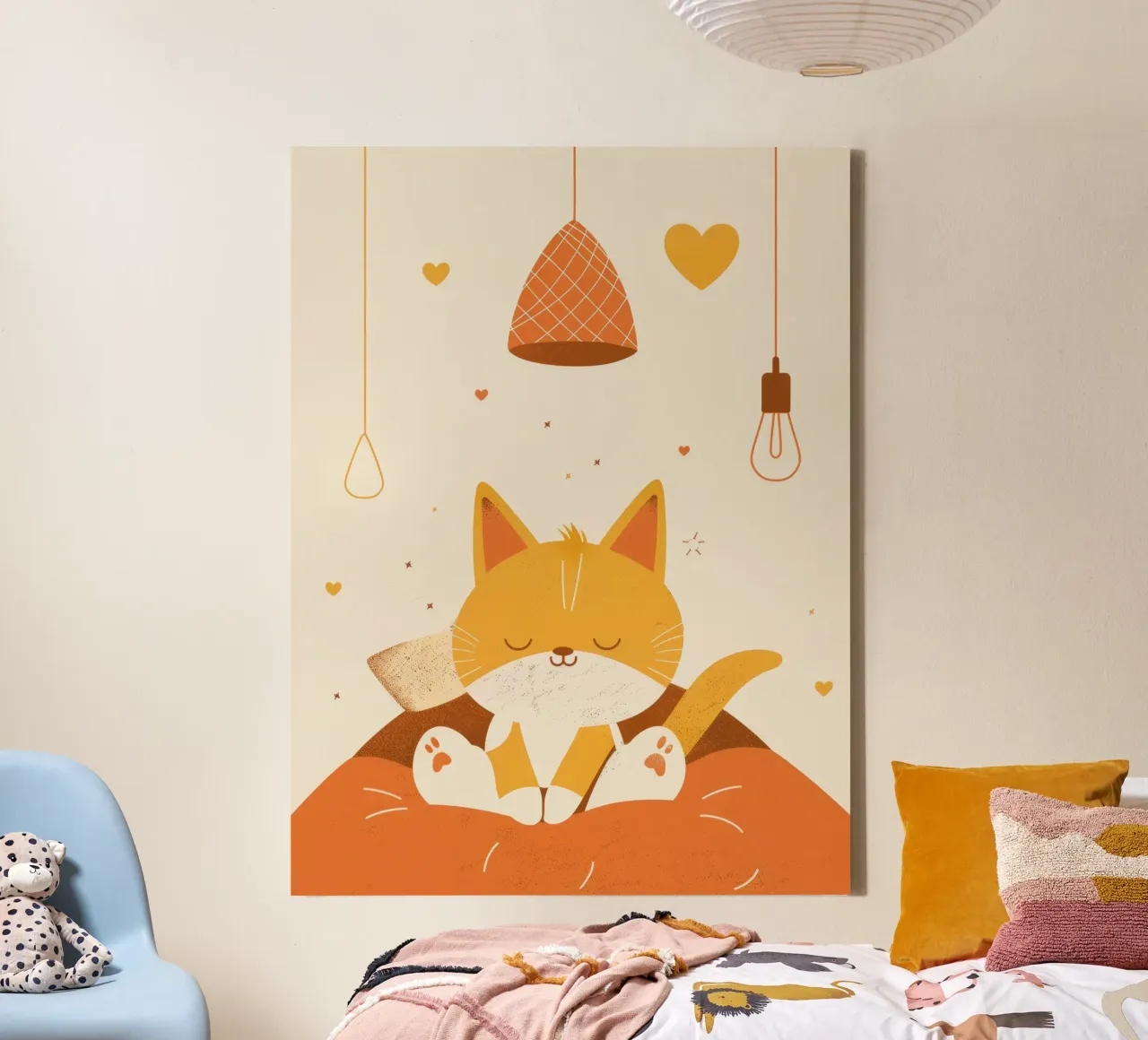 Graceful Silence of Burmese Cat Bathed in the Warm Glow canvas by DesignDoodle