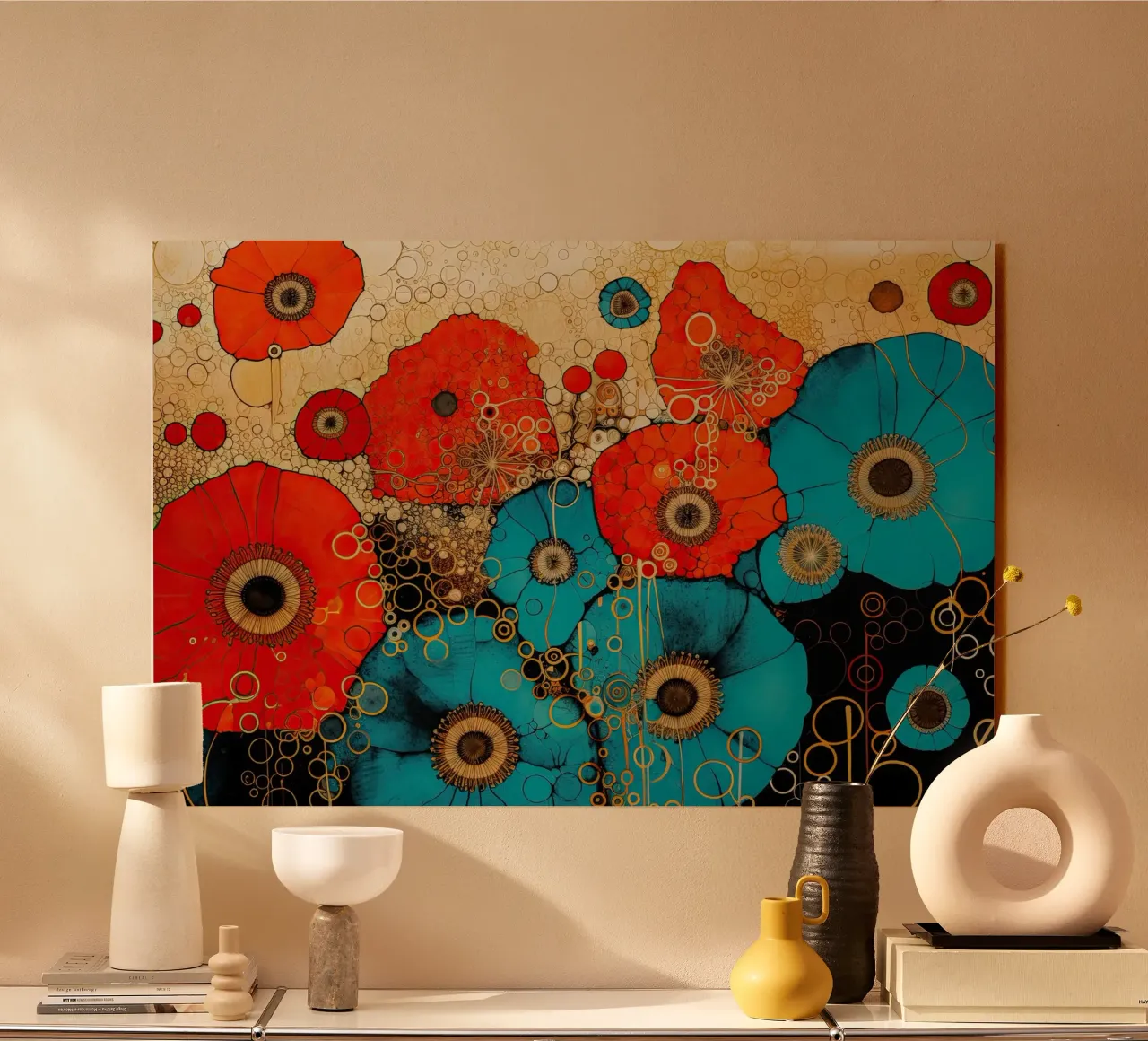 Flores abstractas metacrilato de Imagine