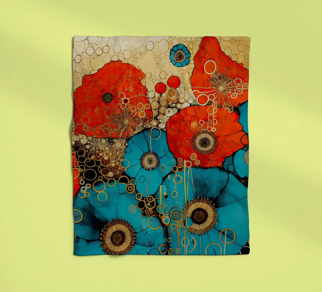 Flowers abstract fleece blanket by Imagine