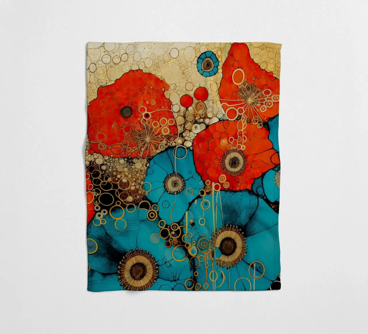 Flowers abstract fleece blanket by Imagine