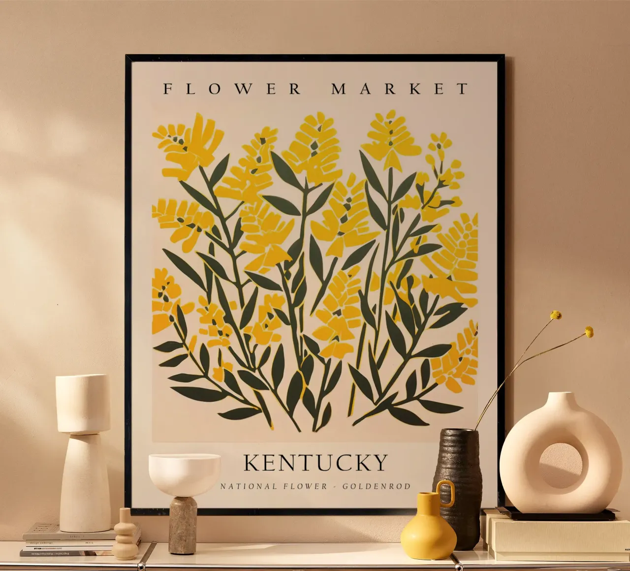 Mercato dei fiori del Kentucky poster con telaio in plastica da harris shop