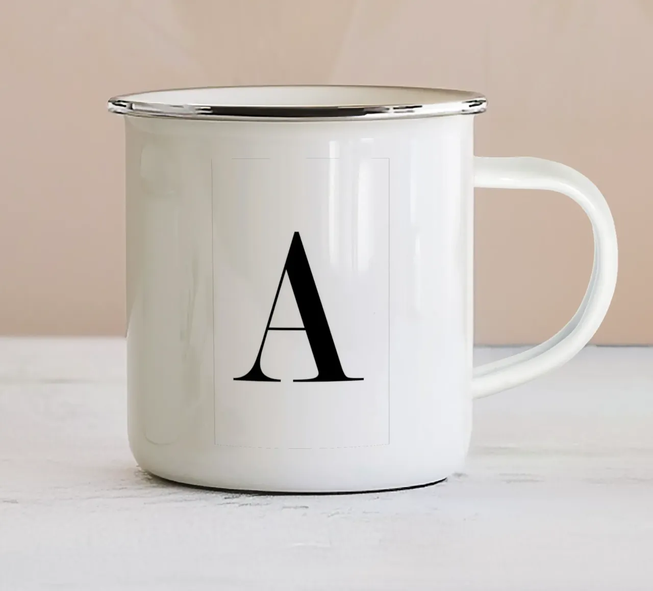 A enamel mug by quote design