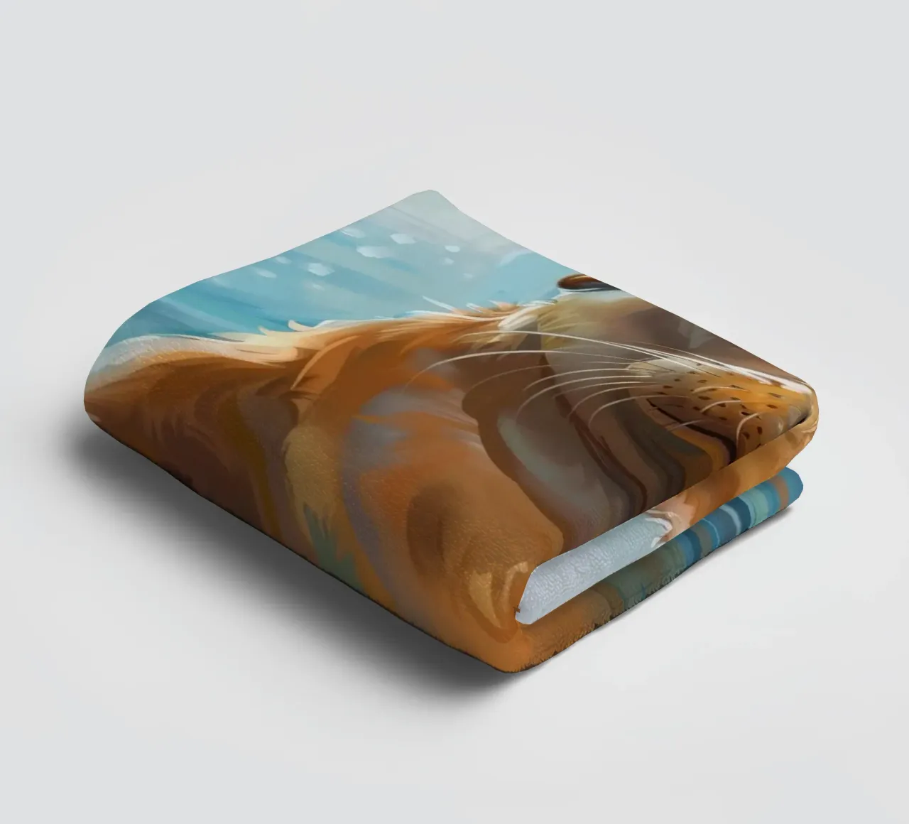 Speelse zeeleeuwpup plonst in het water en straalt vreugde uit badhanddoek van DesignDoodle