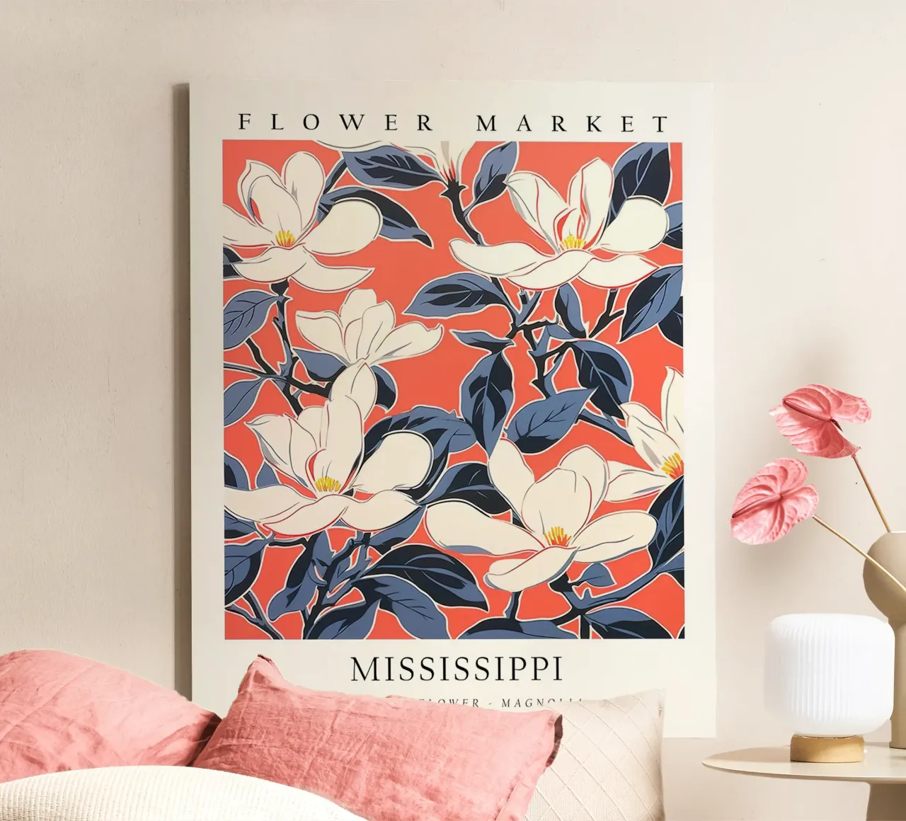 Mercato dei fiori del Mississippi tela con Cornice a cassetta da harris shop