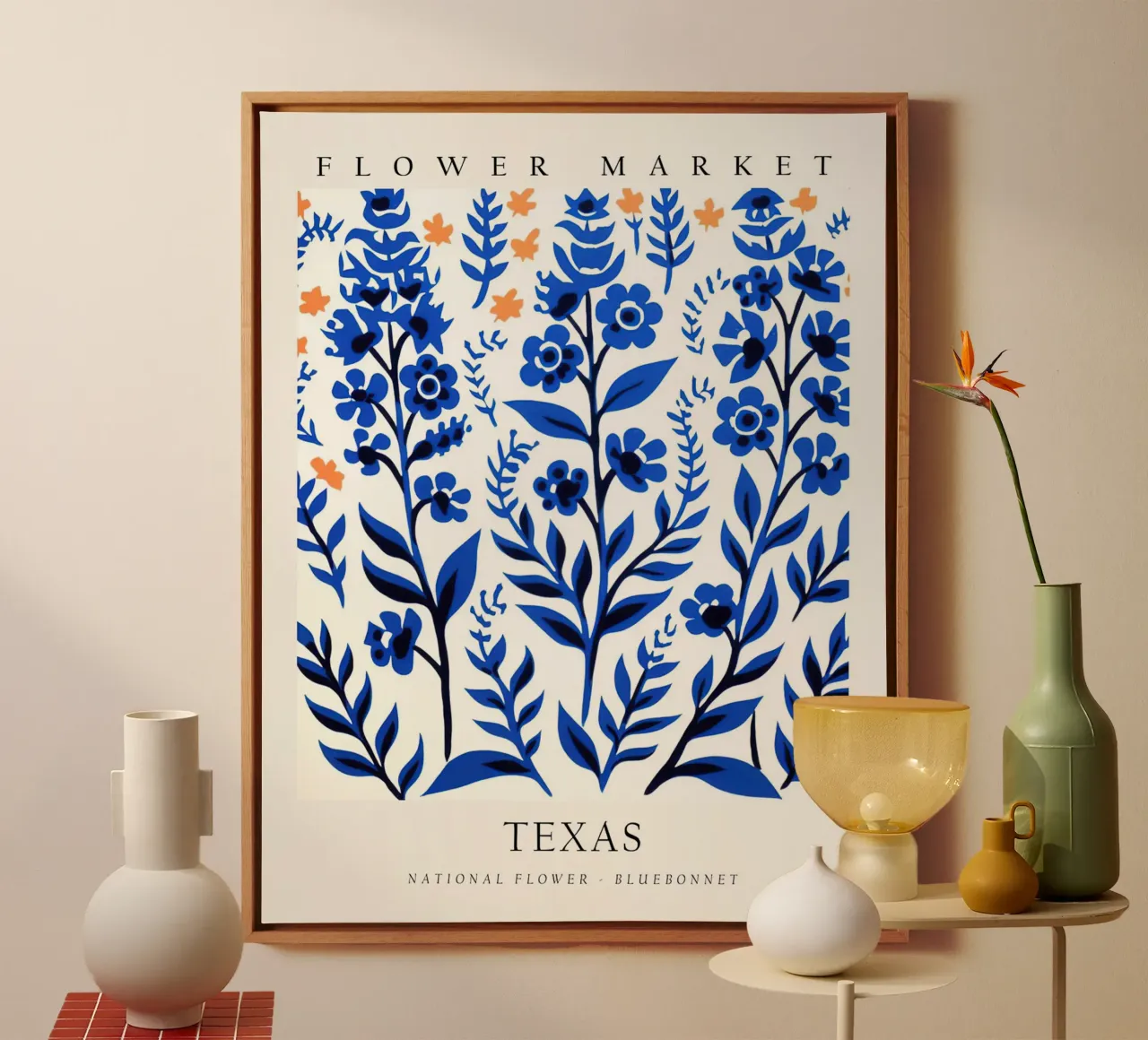 Mercato dei fiori del Texas tela con Cornice a cassetta da harris shop