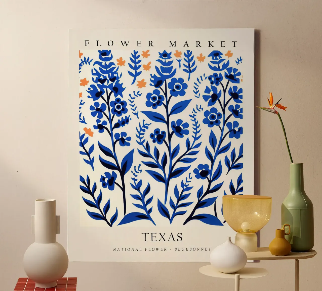Mercato dei fiori del Texas tela con Cornice a cassetta da harris shop