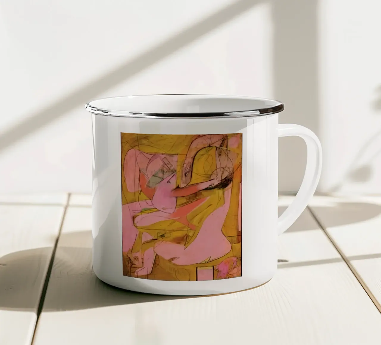 Willem De Kooning Mujer taza de esmalte de Family ARTWORK