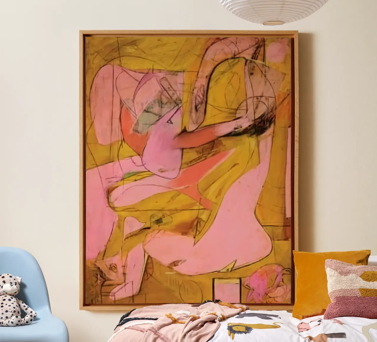 Willem De Kooning Donna tela con Cornice a cassetta da Family ARTWORK