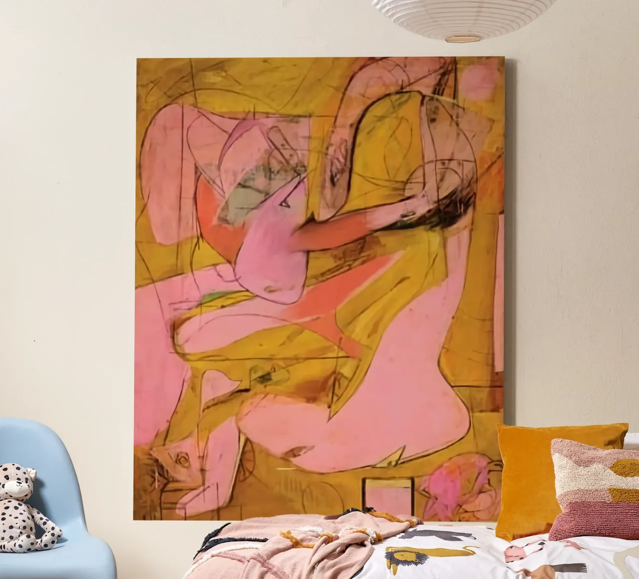 Willem De Kooning Donna tela con Cornice a cassetta da Family ARTWORK
