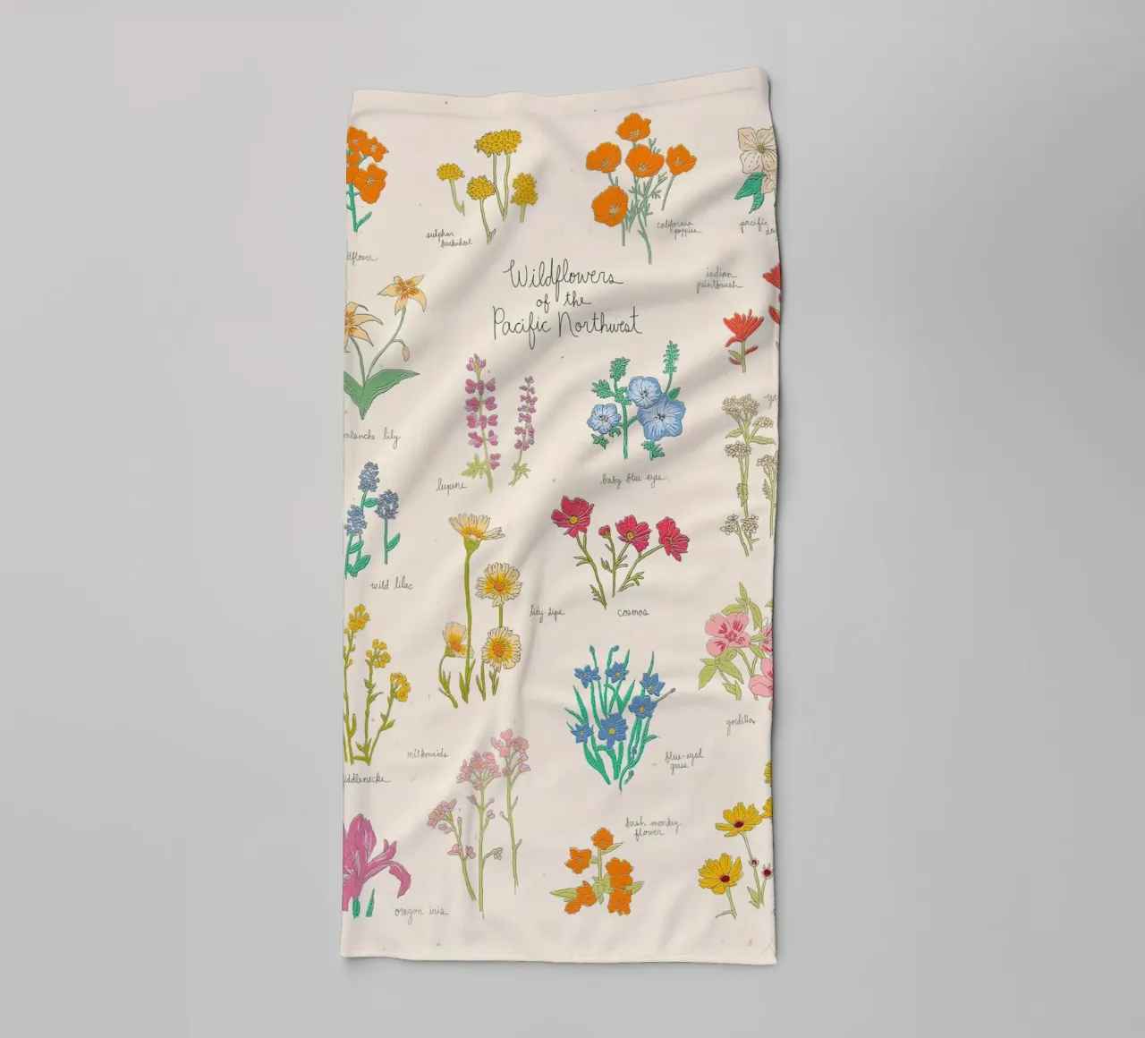 Fiori selvatici del Pacifico nordoccidentale asciugamano da bagno da harris shop