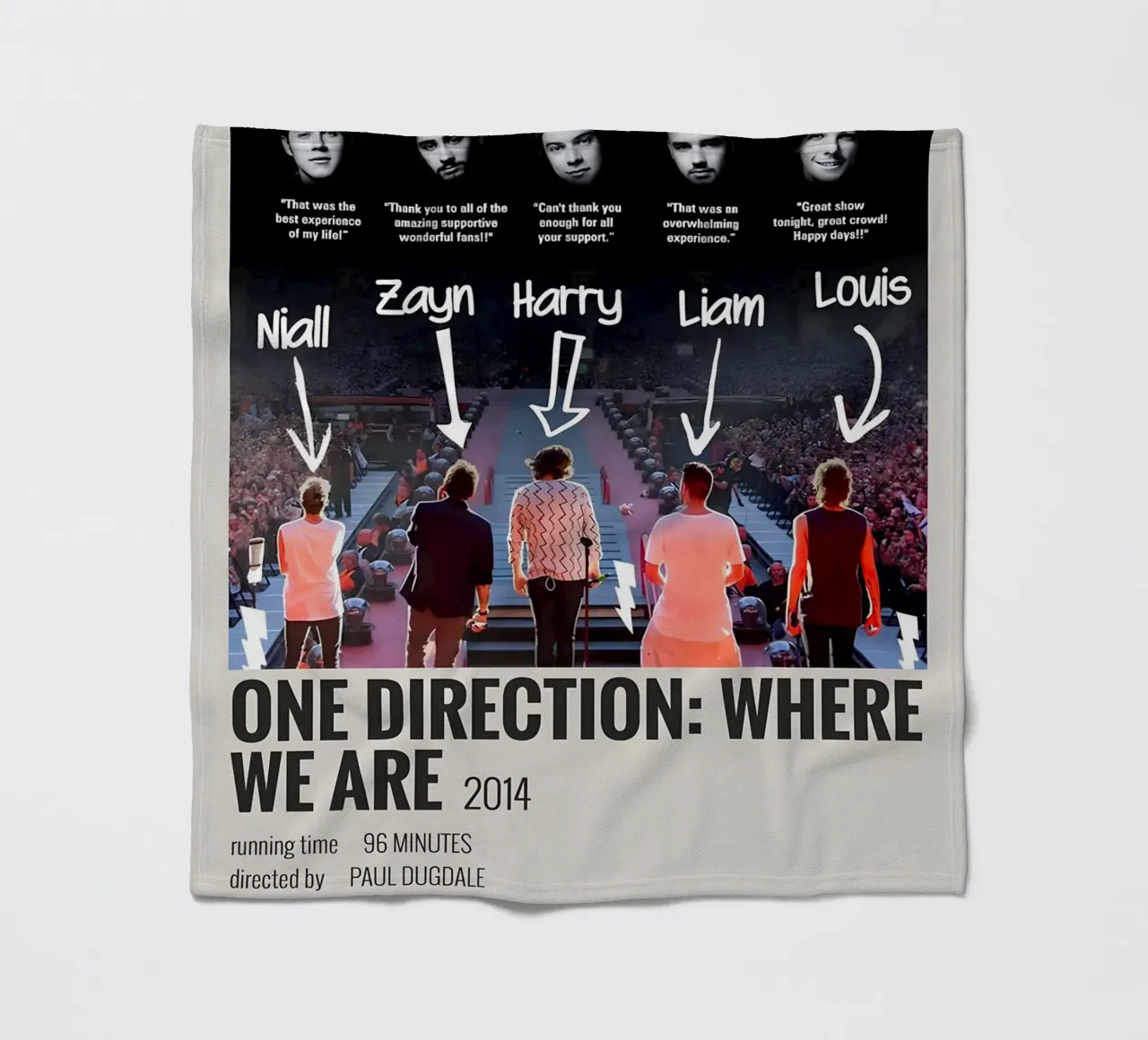 ONE DIRECTION WHERE WE ARE 2014 coperta in pile da MVFminimalist