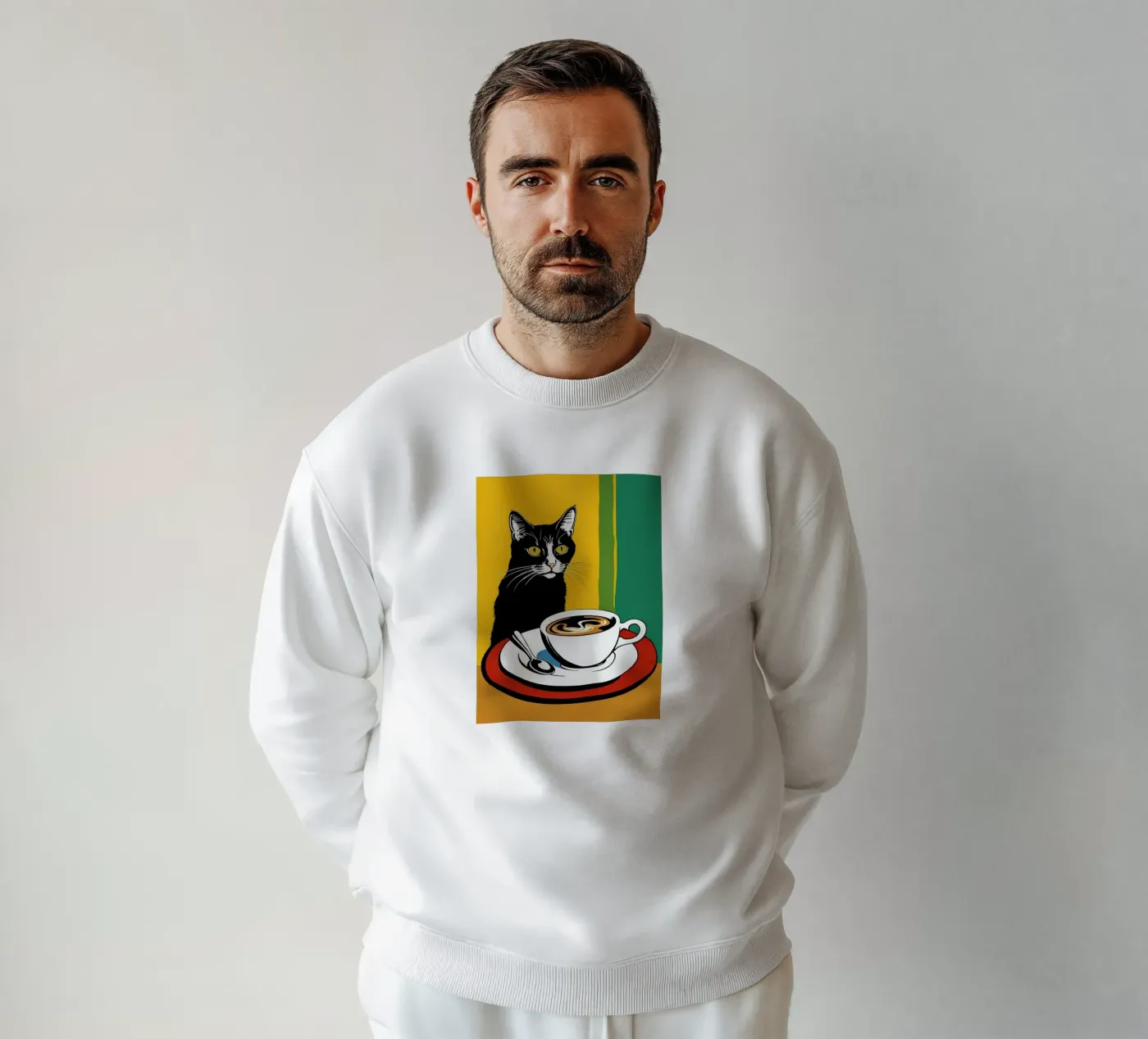 Cat & Coffee felpa da Arjun