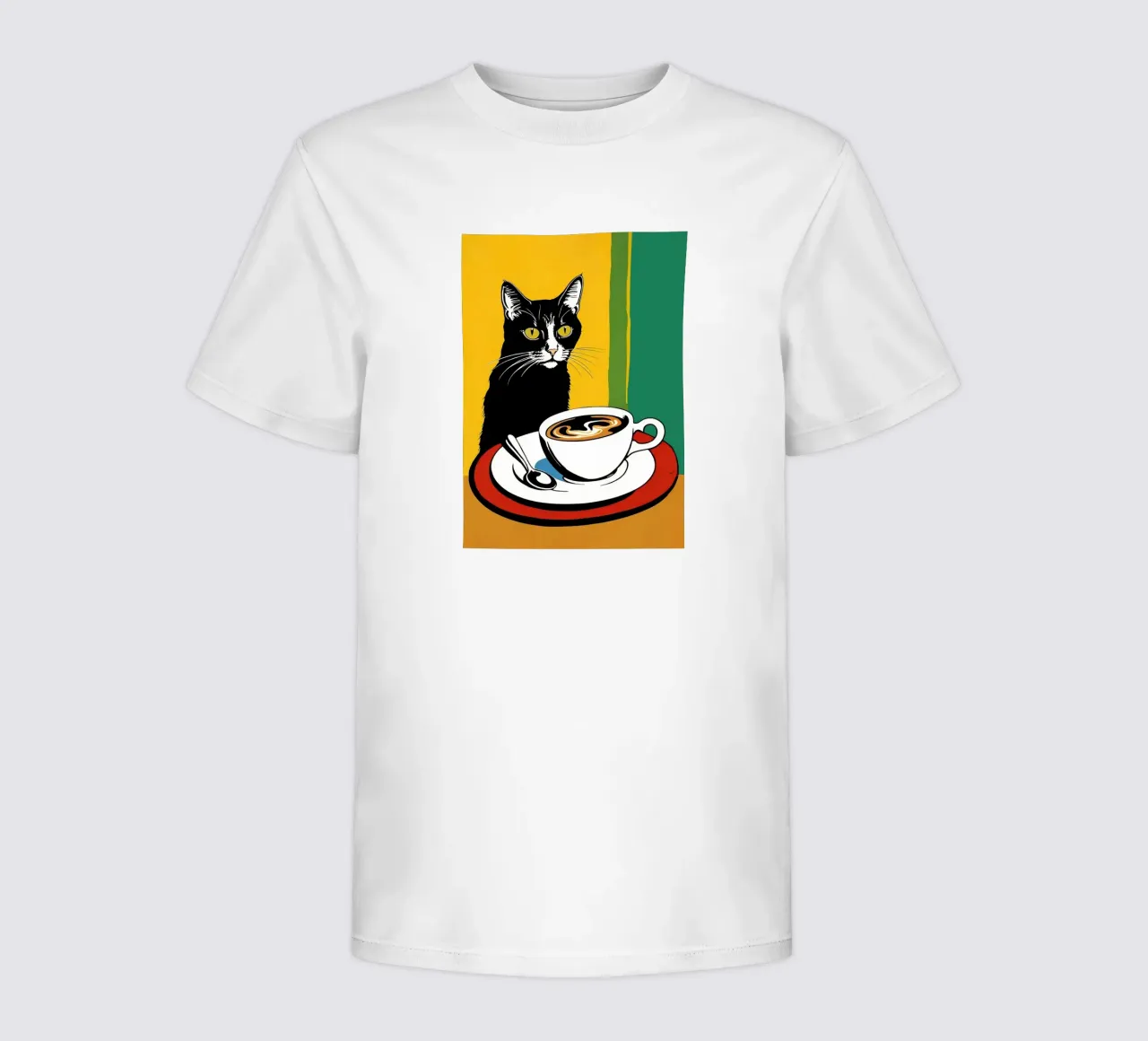 Gatto e caffè t-shirt bambini da Arjun