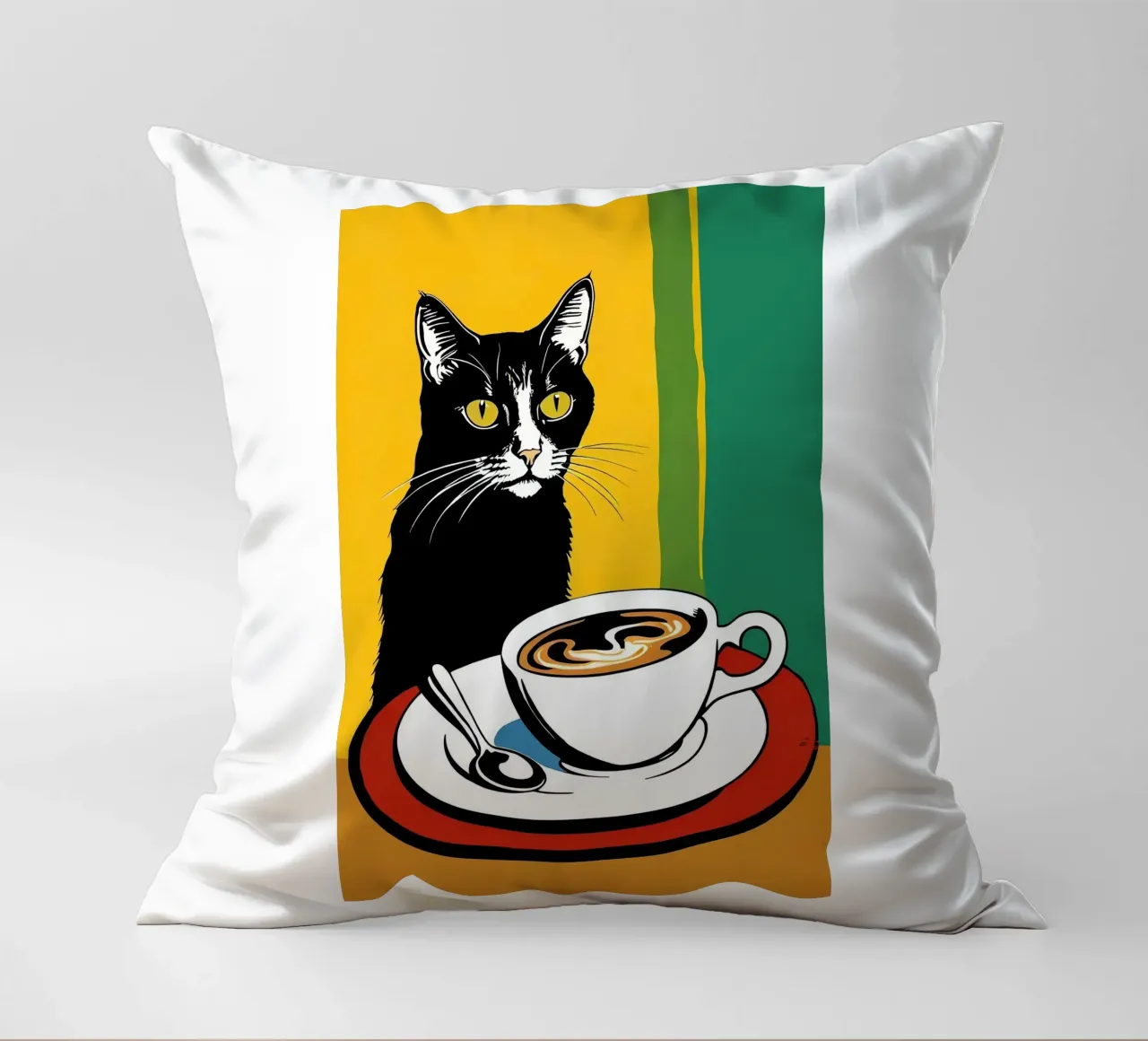 Gatto e caffè cuscino da Arjun