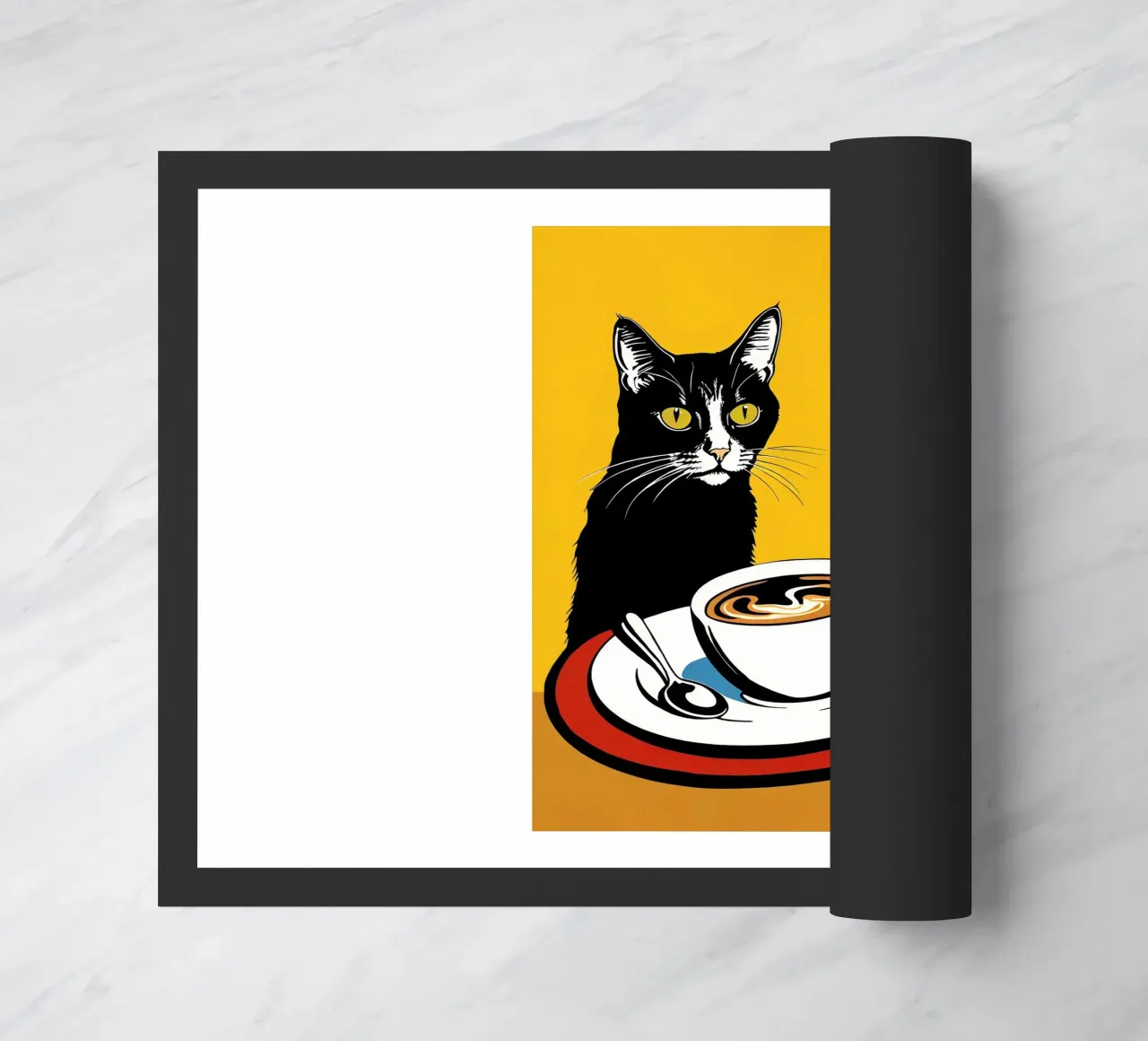 Gatto e caffè zerbino da Arjun