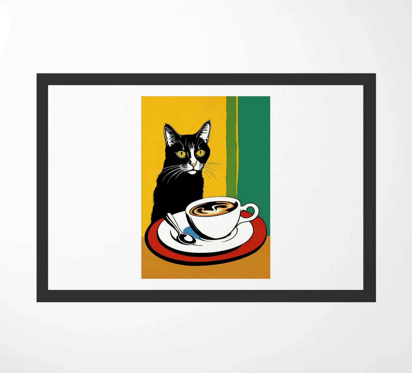 Katze und Kaffee Fußmatte von Arjun